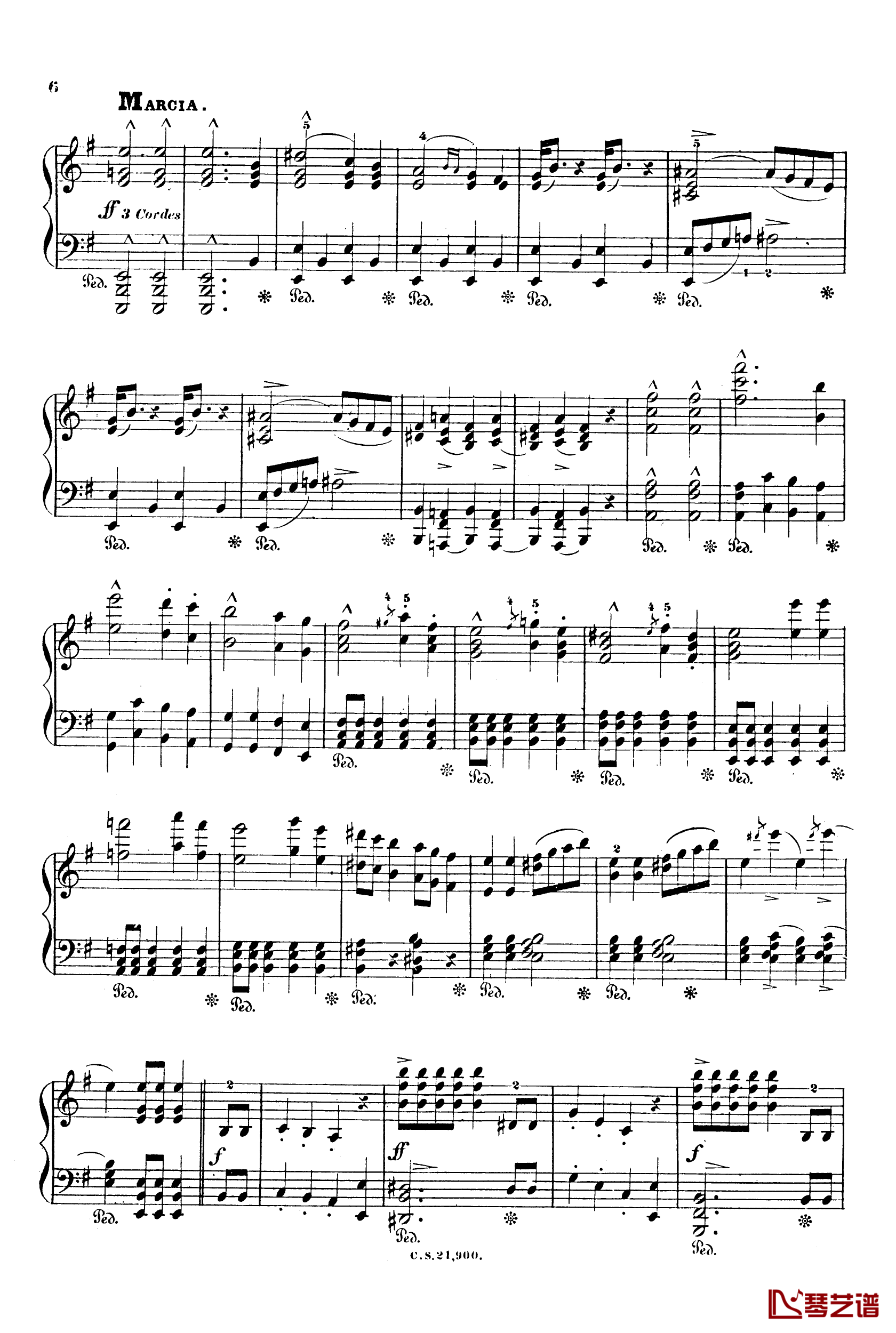 埃及进行曲 Op.335钢琴谱-约翰·斯特劳斯6