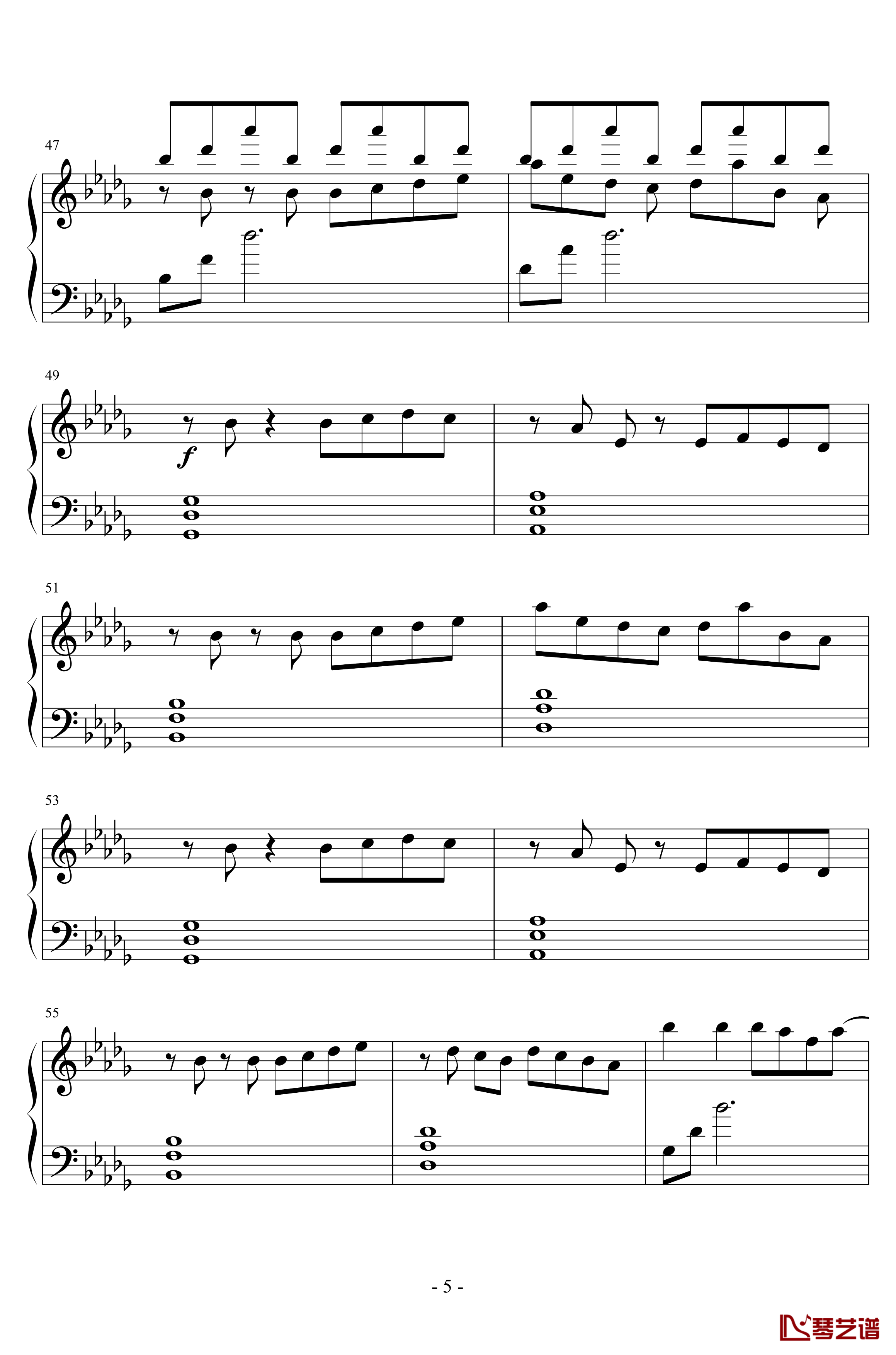 Horizon钢琴谱Janji-简易版5