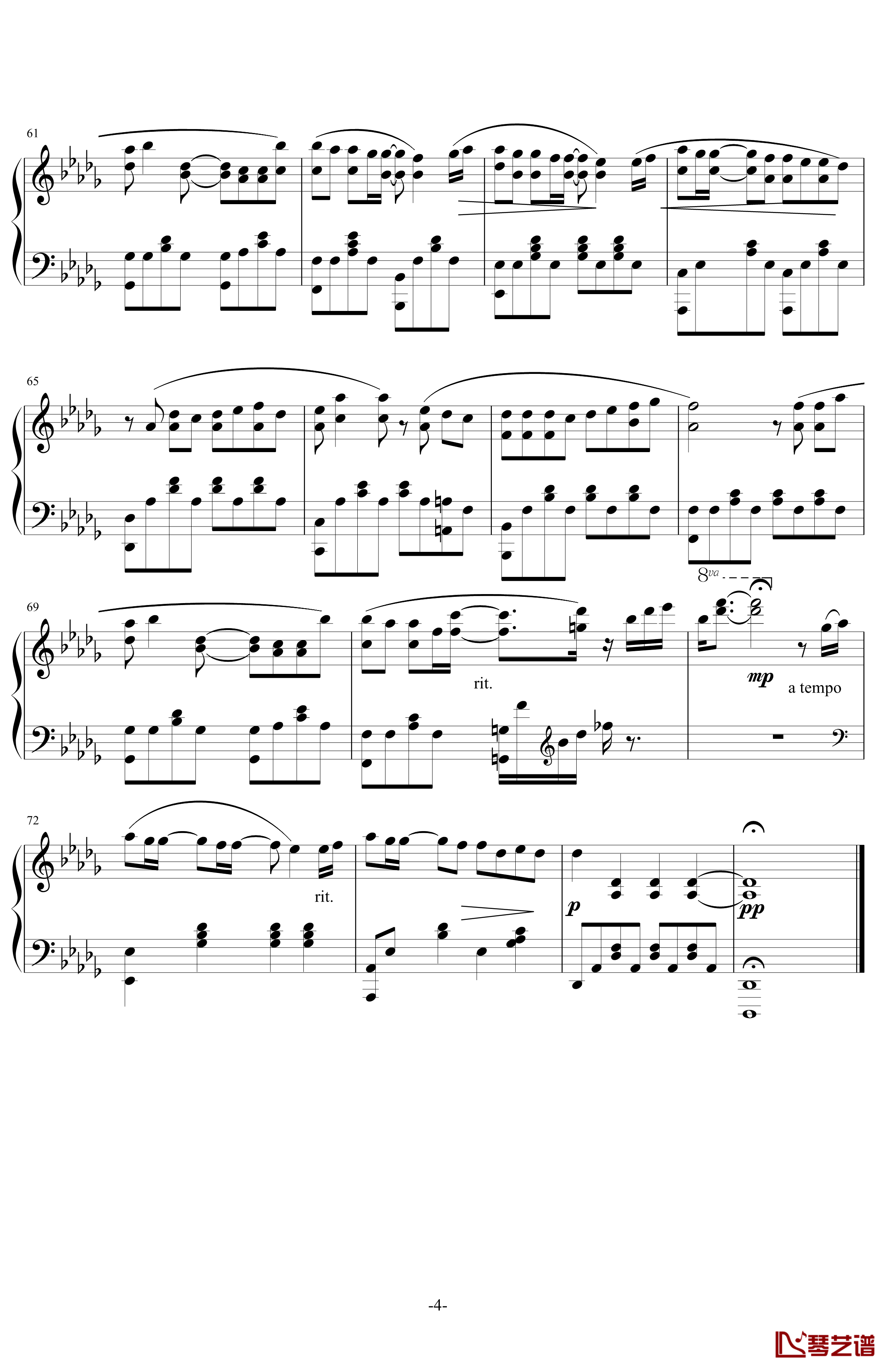 枫钢琴谱-周杰伦4
