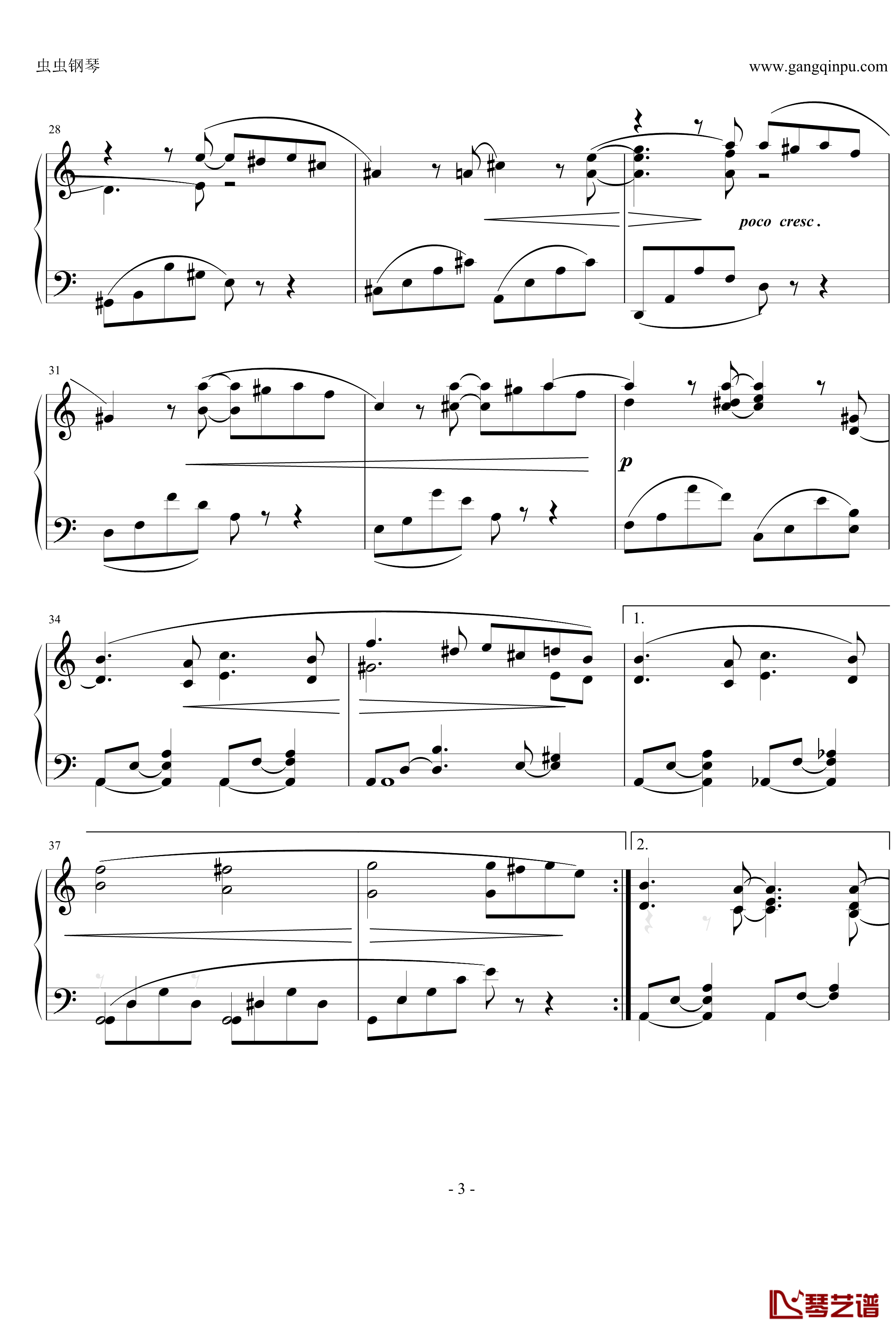 间奏曲钢琴谱Op.76 No.7-勃拉姆斯3