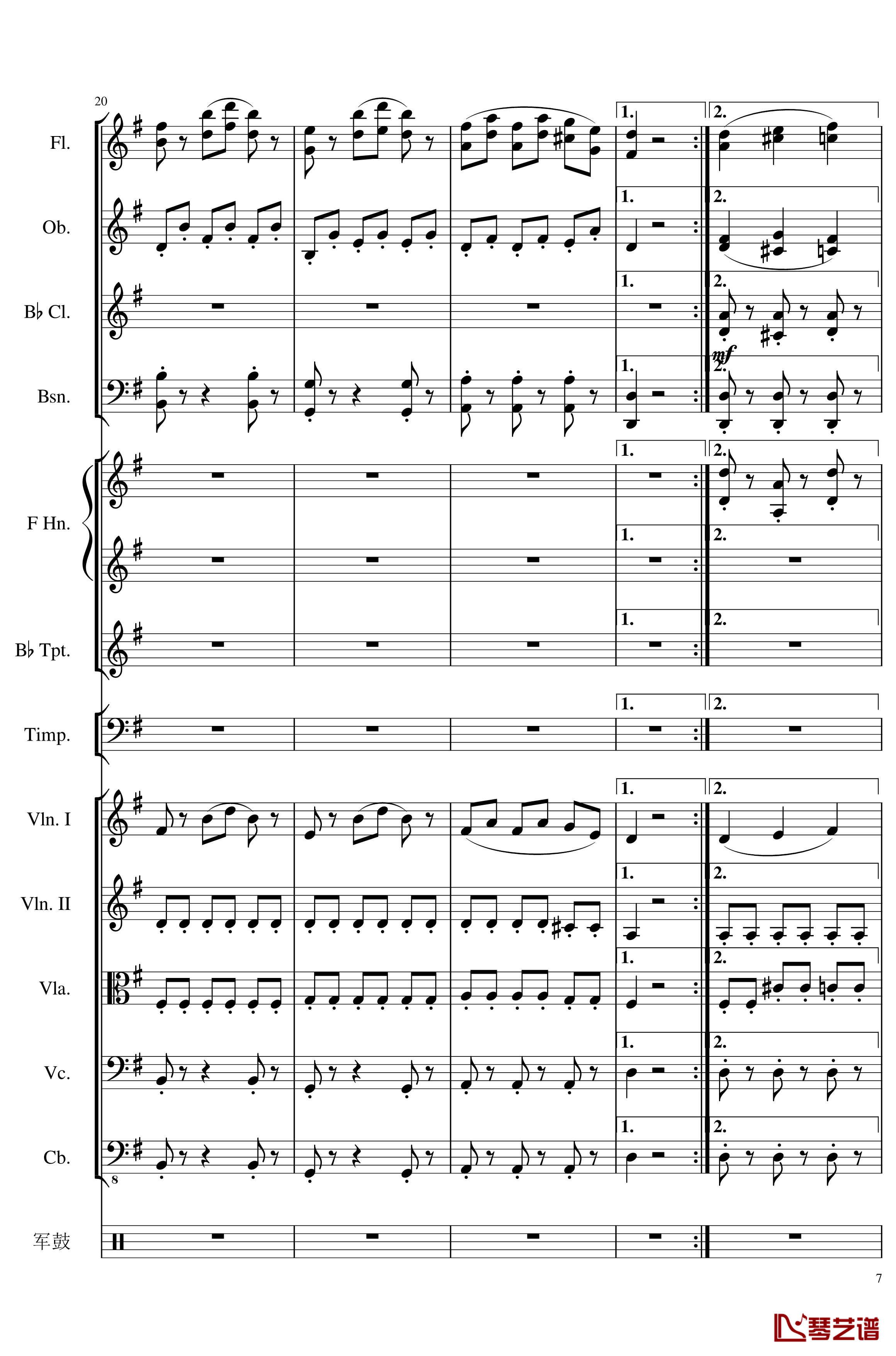 4 Contredanse for Chamber Orchestra, Op.120钢琴谱-No.4-一个球7