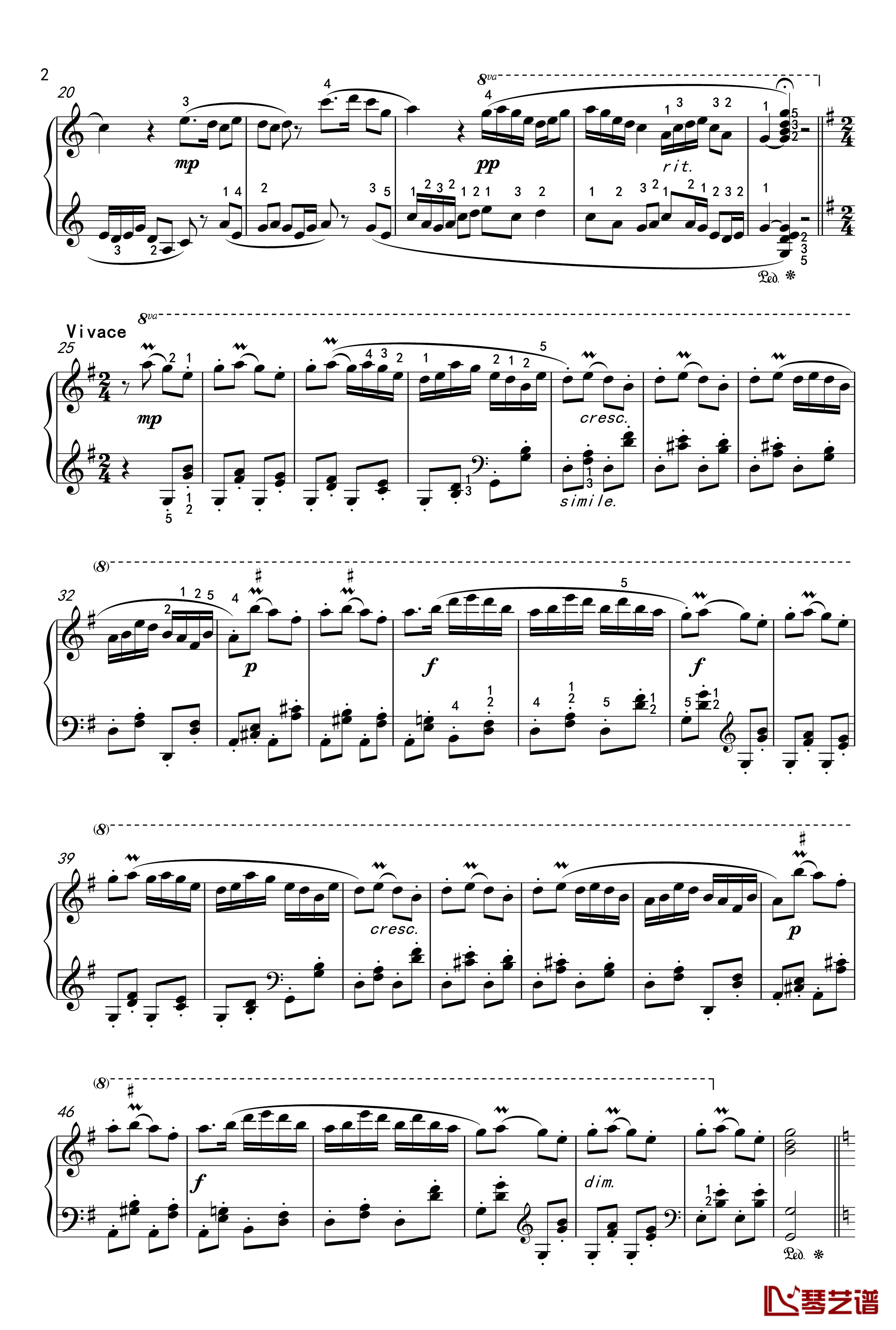 牧童短笛钢琴谱-中国名曲2