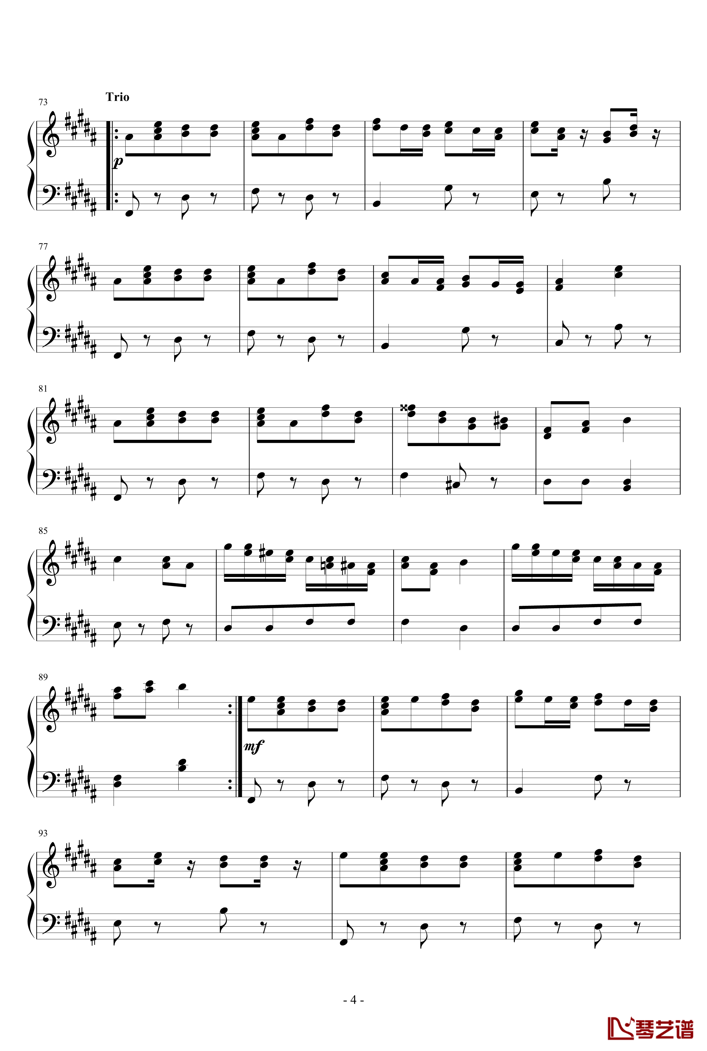 Tetris March钢琴谱-bamaf4