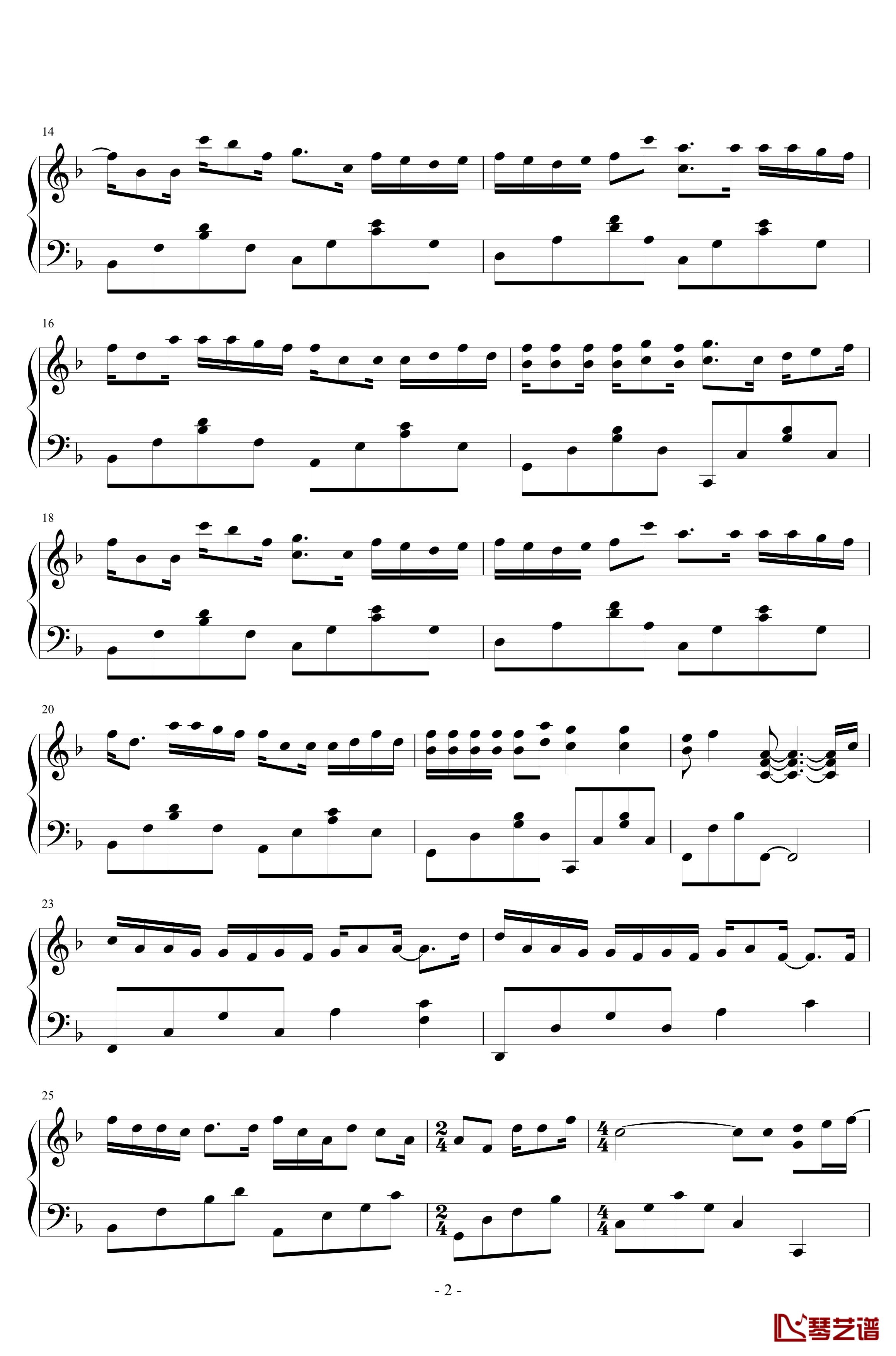 失忆钢琴谱-原声独奏-图小图2