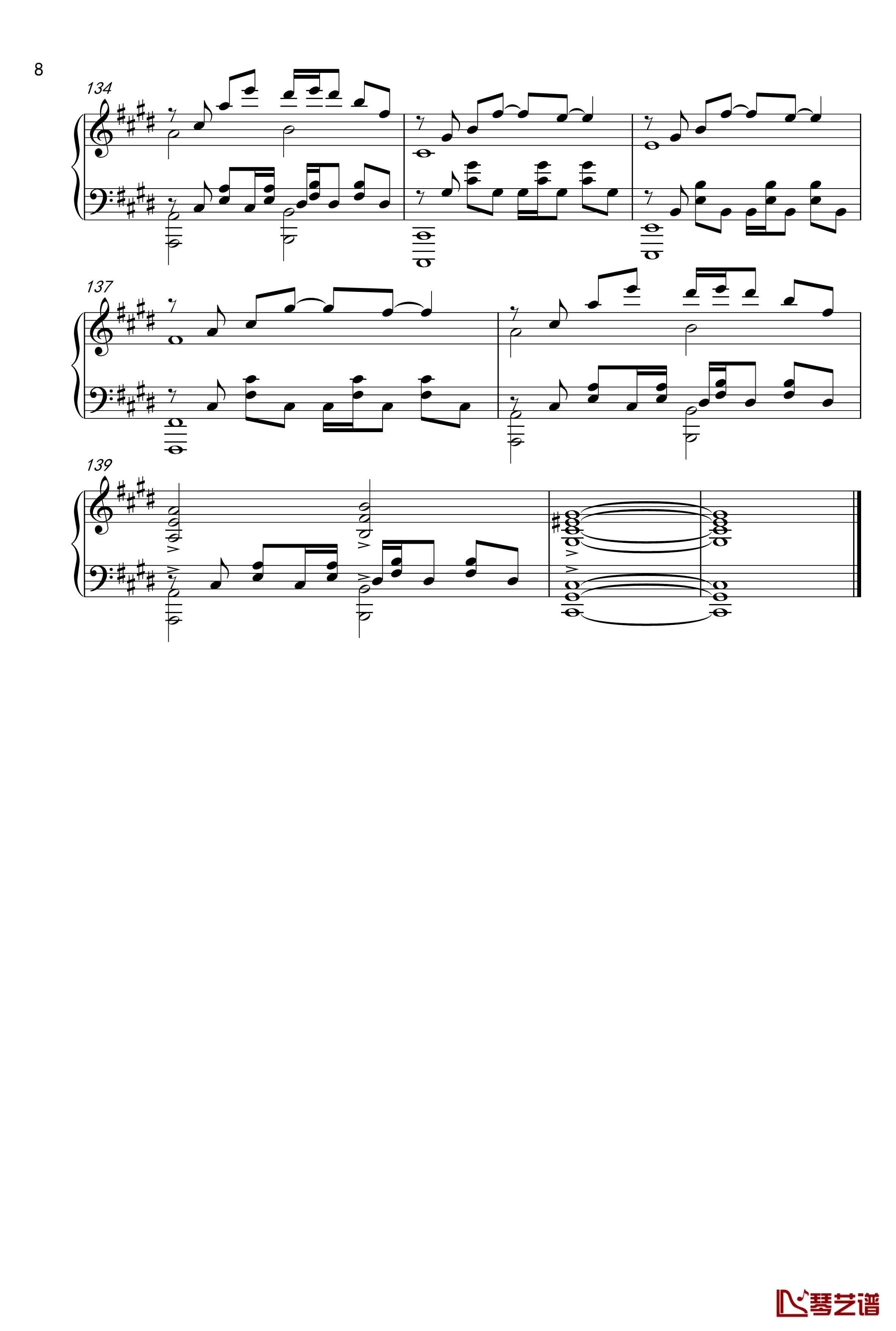 OVERLAP 钢琴谱-《游戏王》第一部190-224话OP-游戏王8