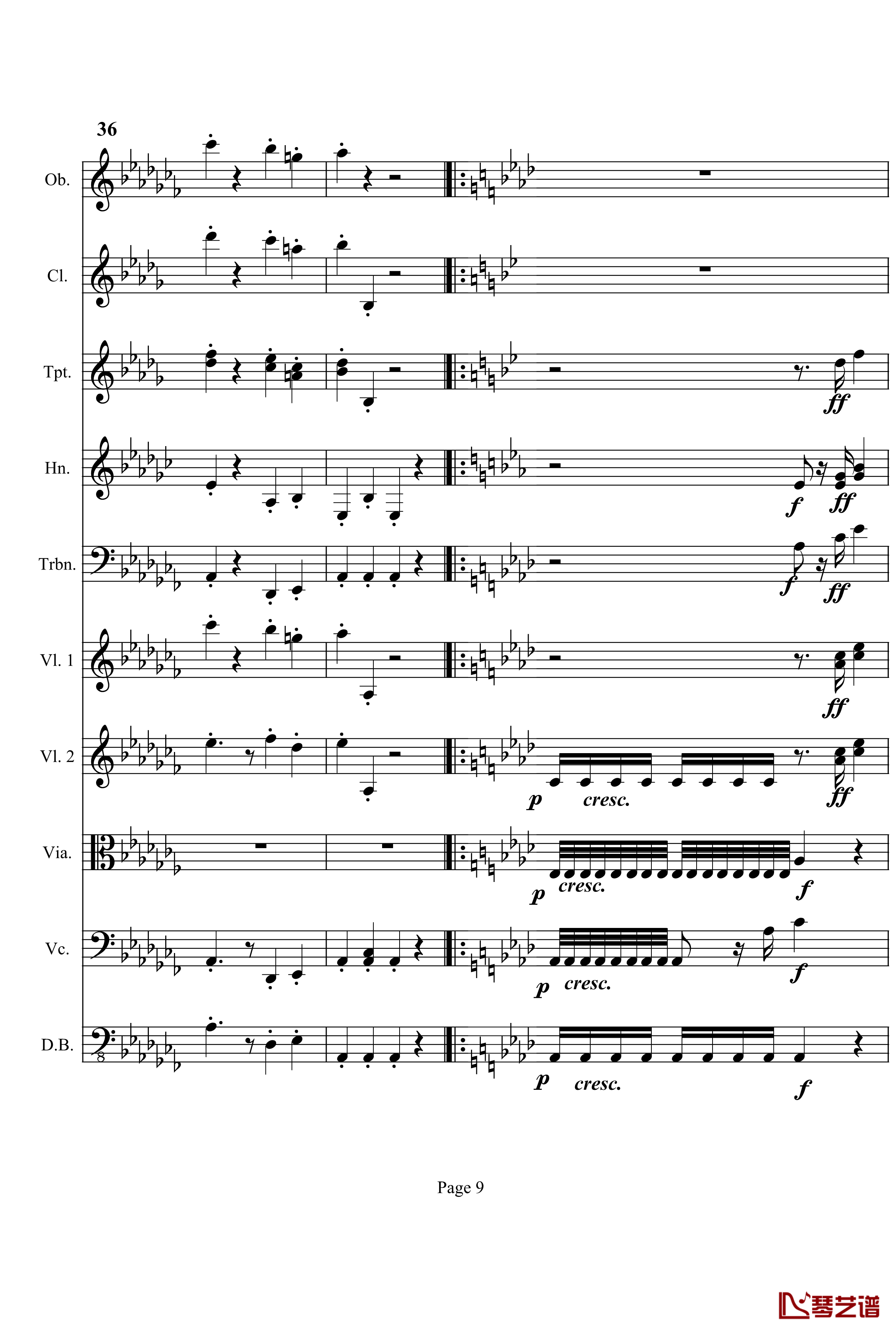 奏鸣曲之交响钢琴谱-第12首-Ⅲ-贝多芬-beethoven9