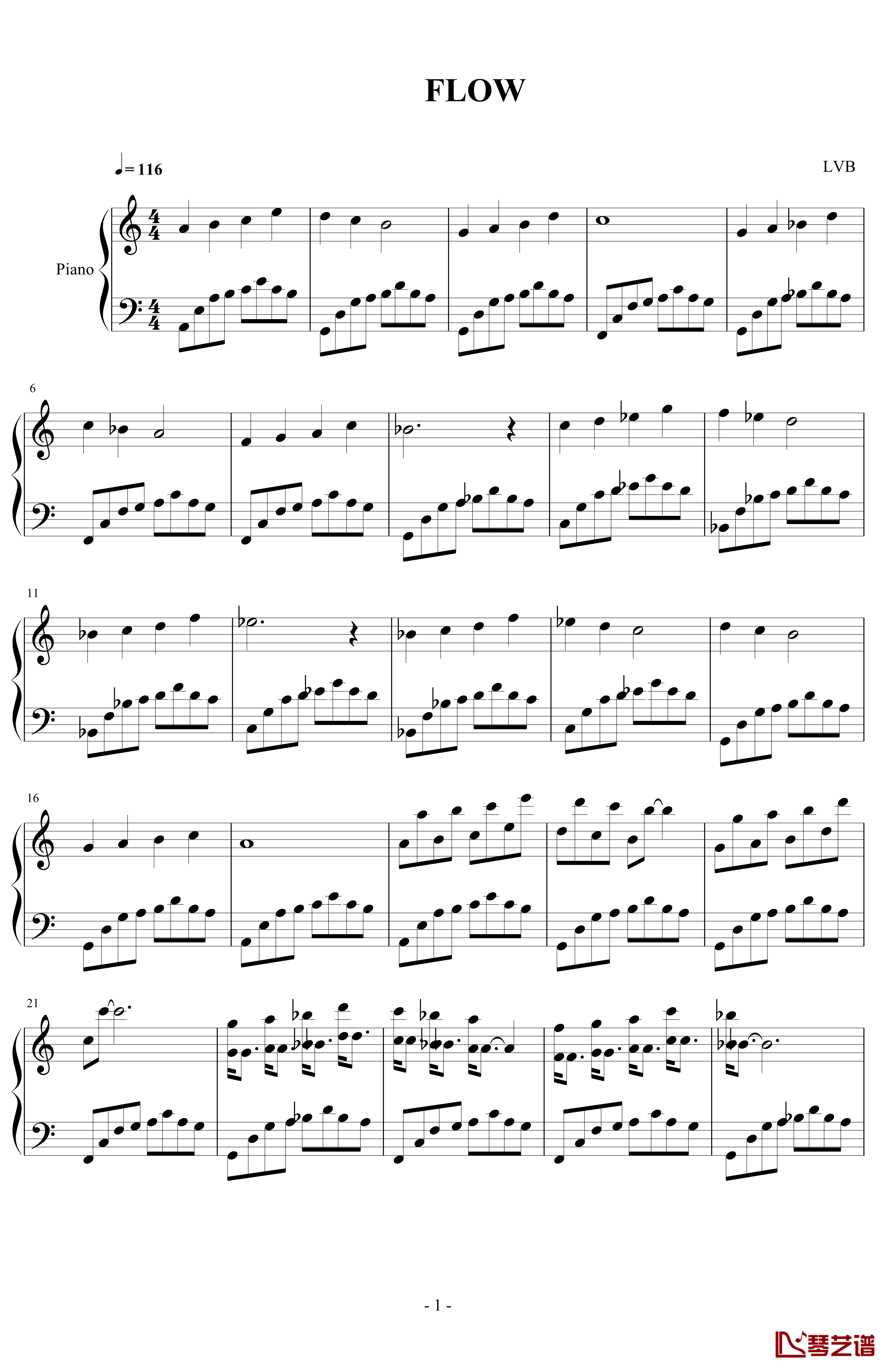 FLOW钢琴谱-贝·多芬1