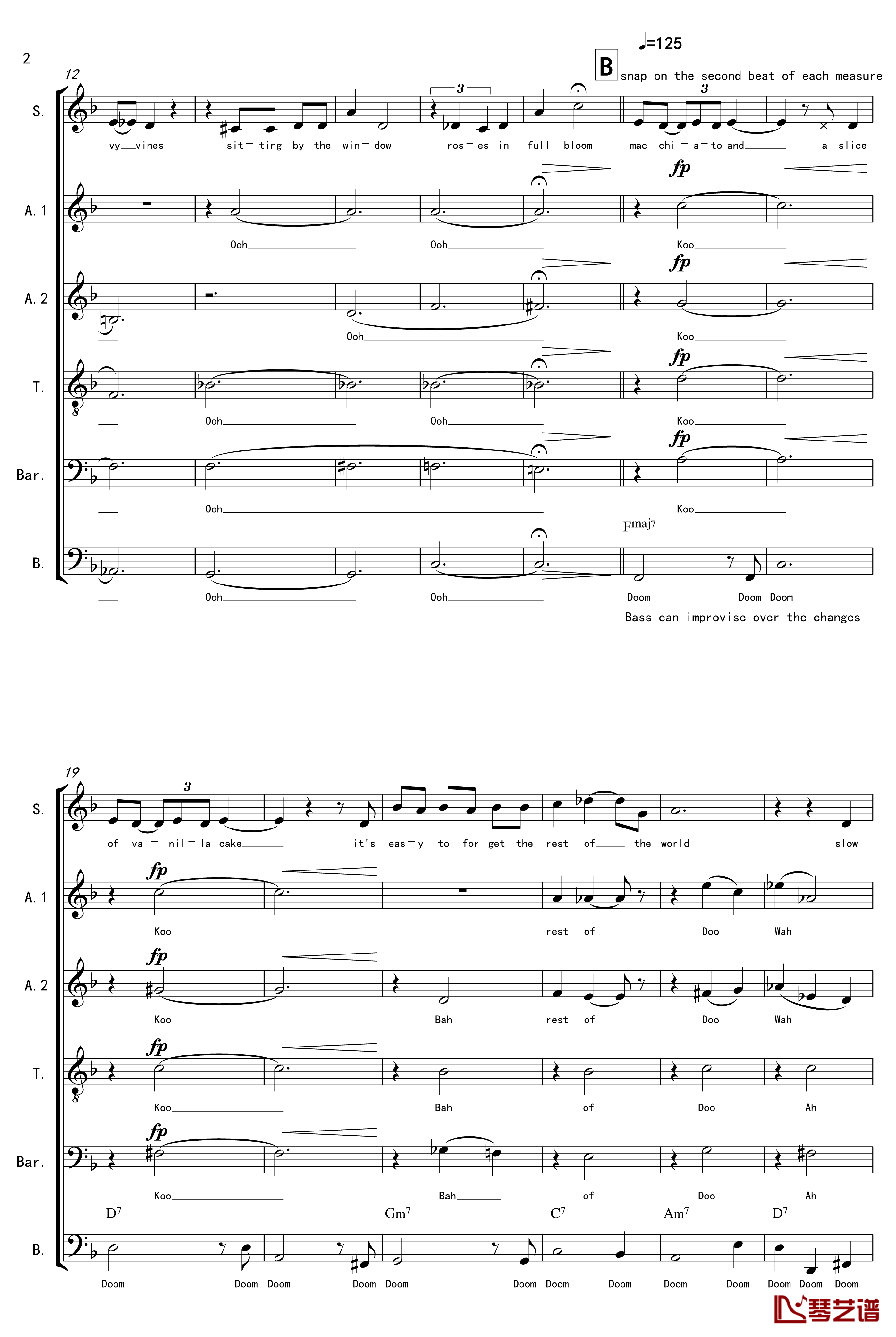 La Vanille钢琴谱-A cappella-thisisit20092