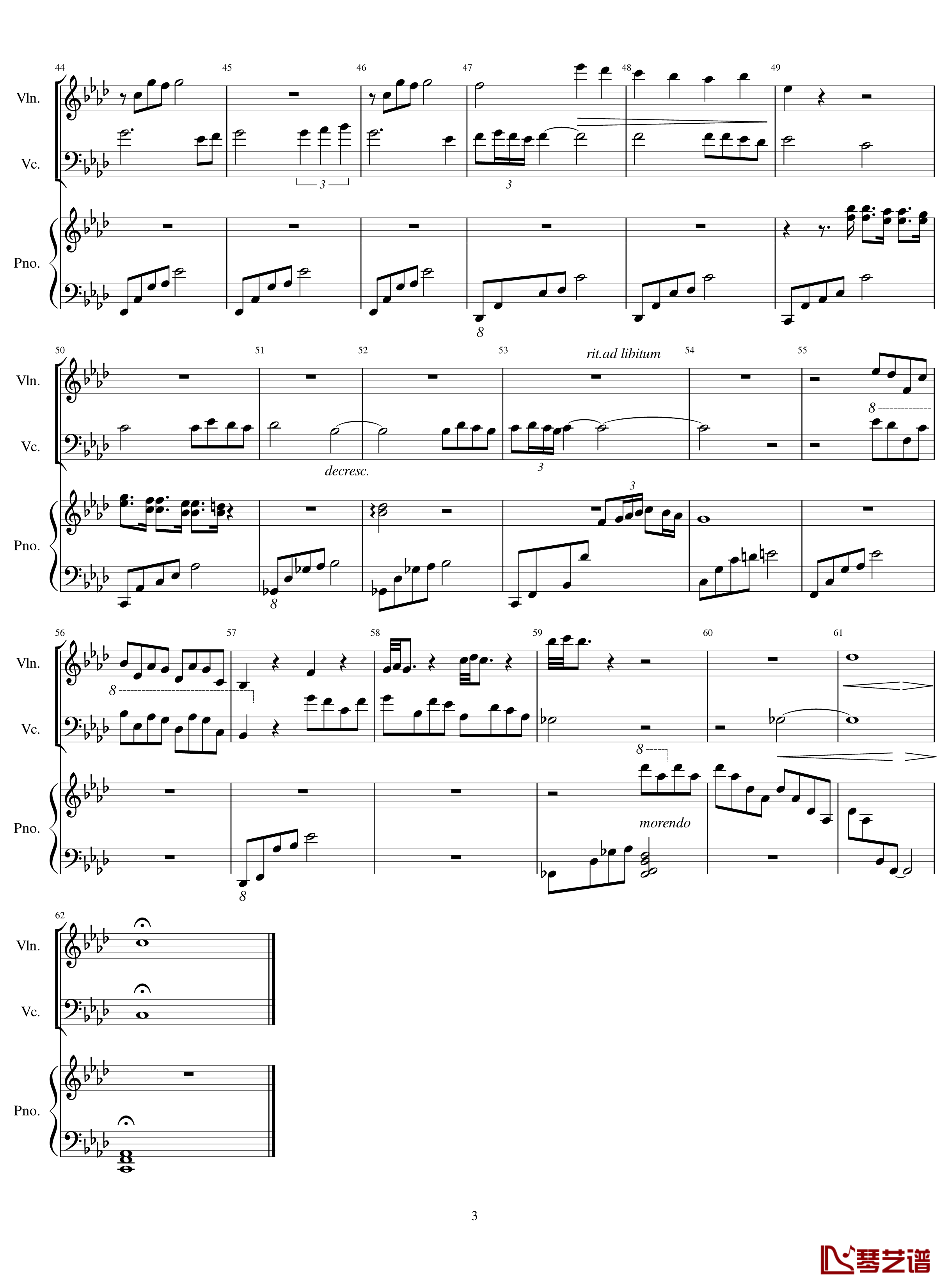 Legend of the Wind钢琴谱-Trio-久石让-三重奏3