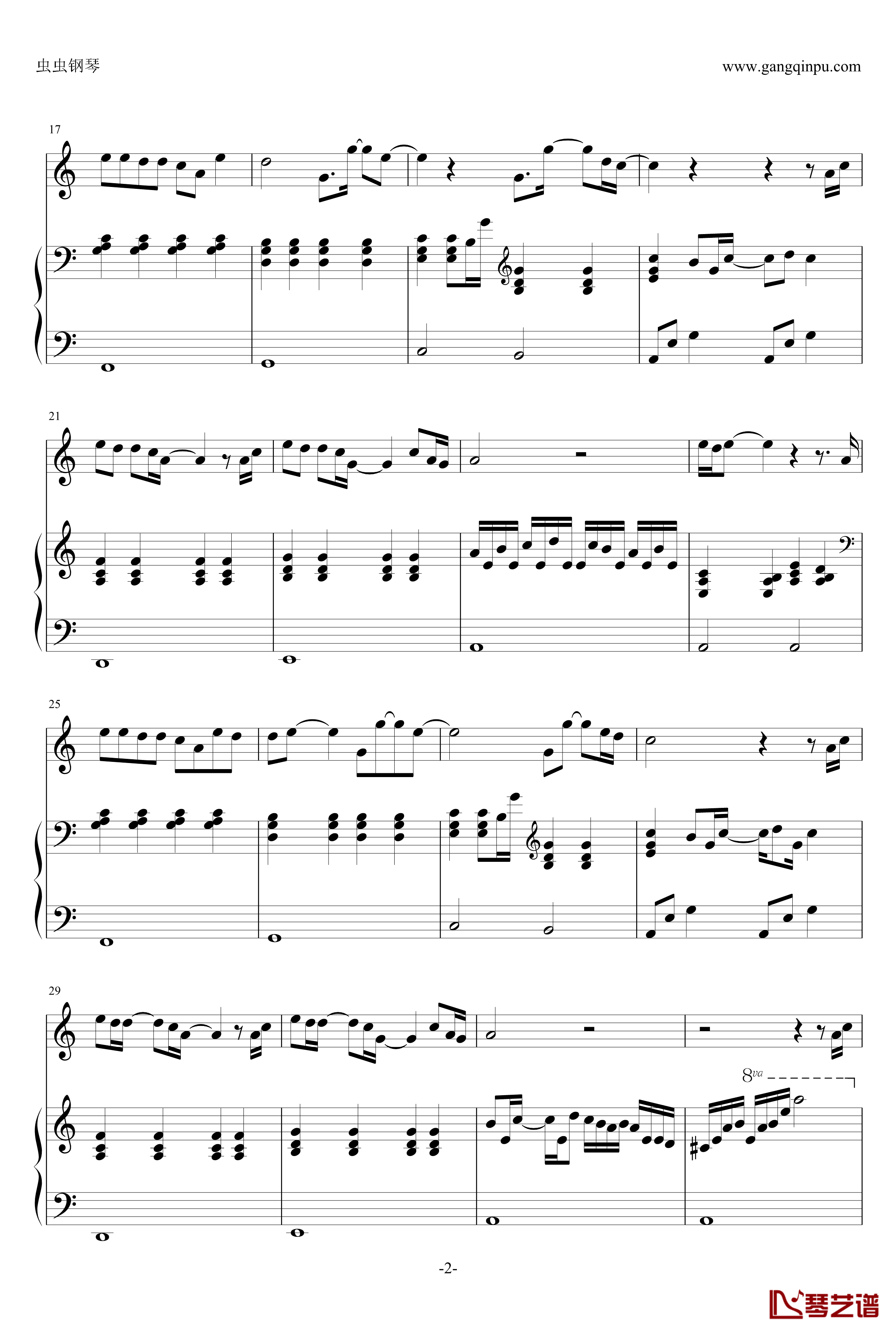 默钢琴谱-周杰伦2