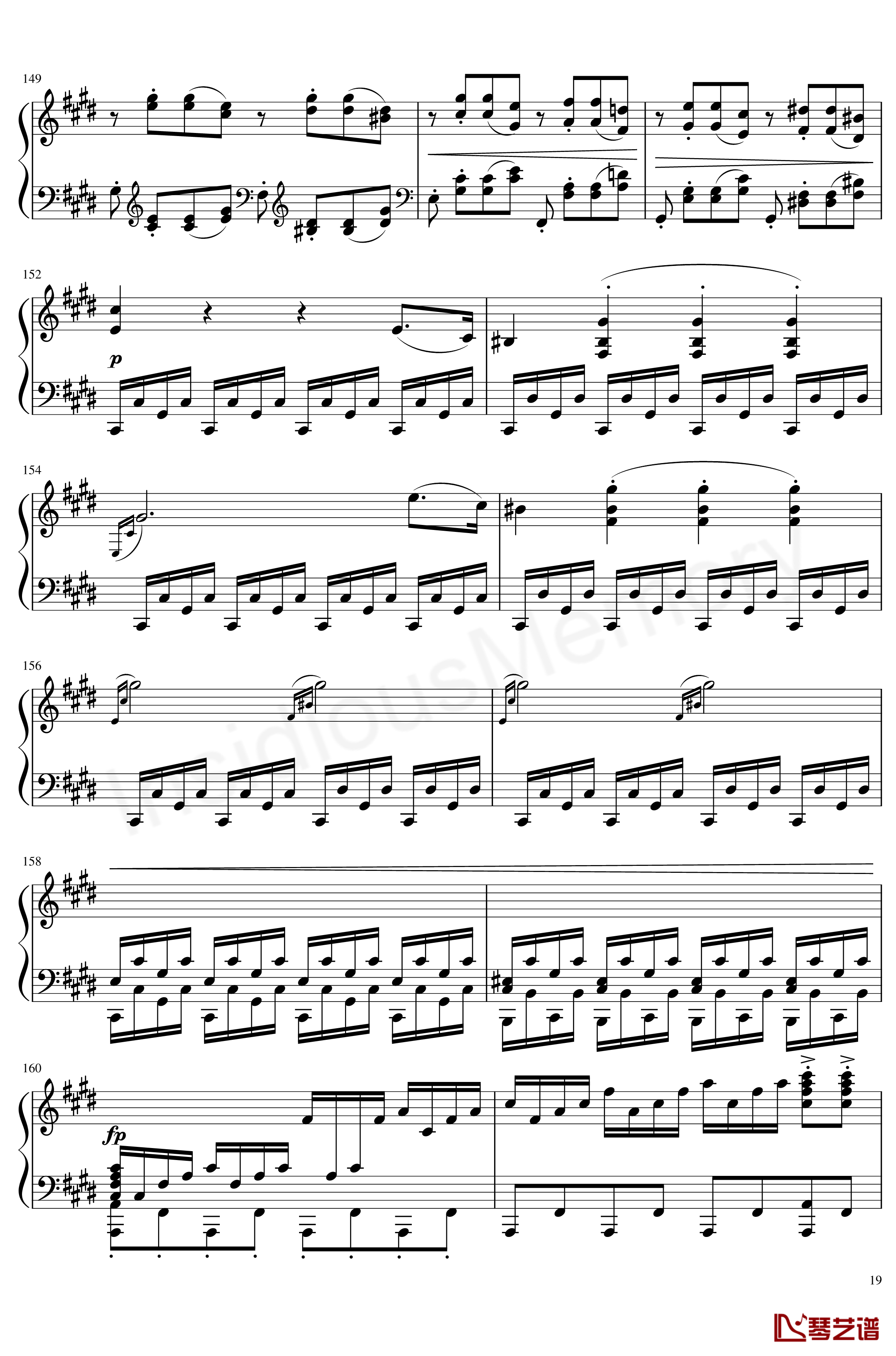 月光奏鸣曲钢琴谱-贝多芬-beethoven19