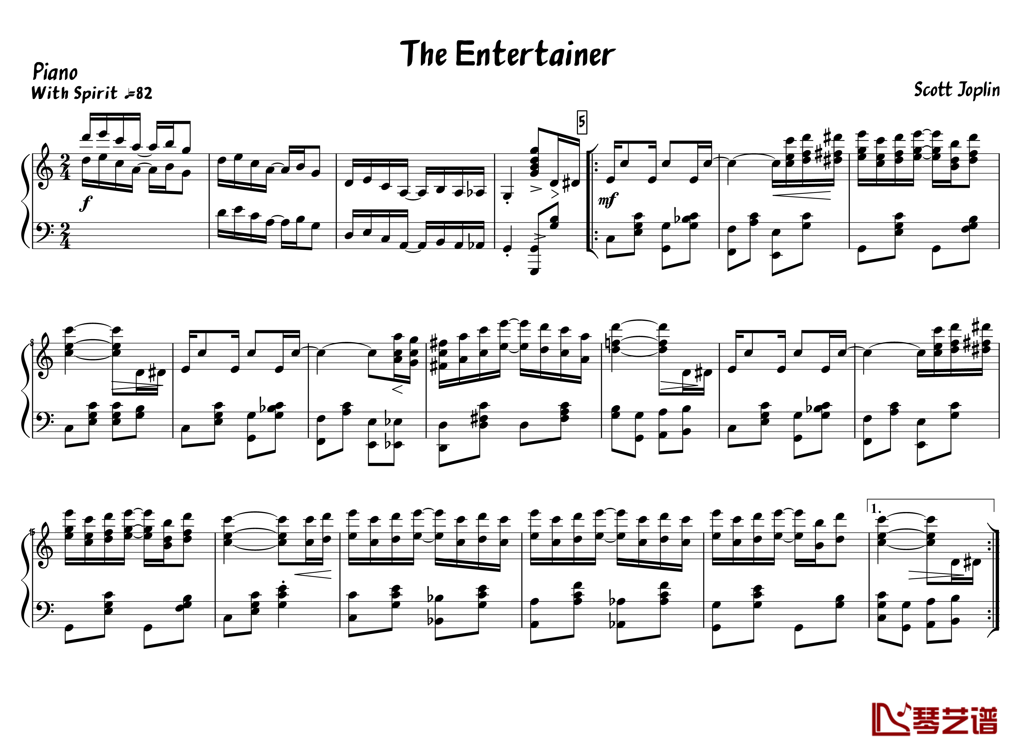 The Entertainer钢琴谱-Scott Joplin1