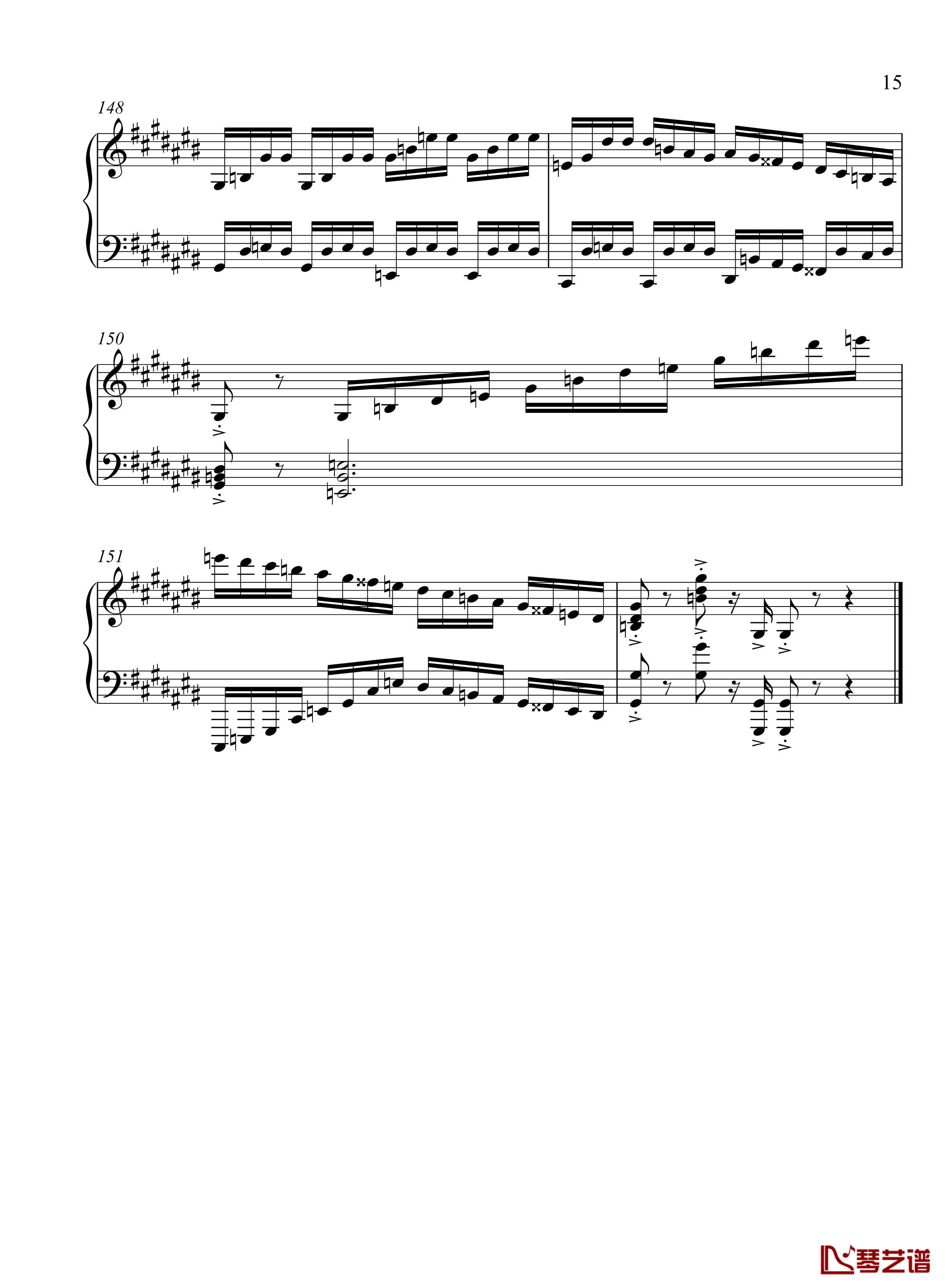 辛普森B大调练习曲钢琴谱-辛普森15