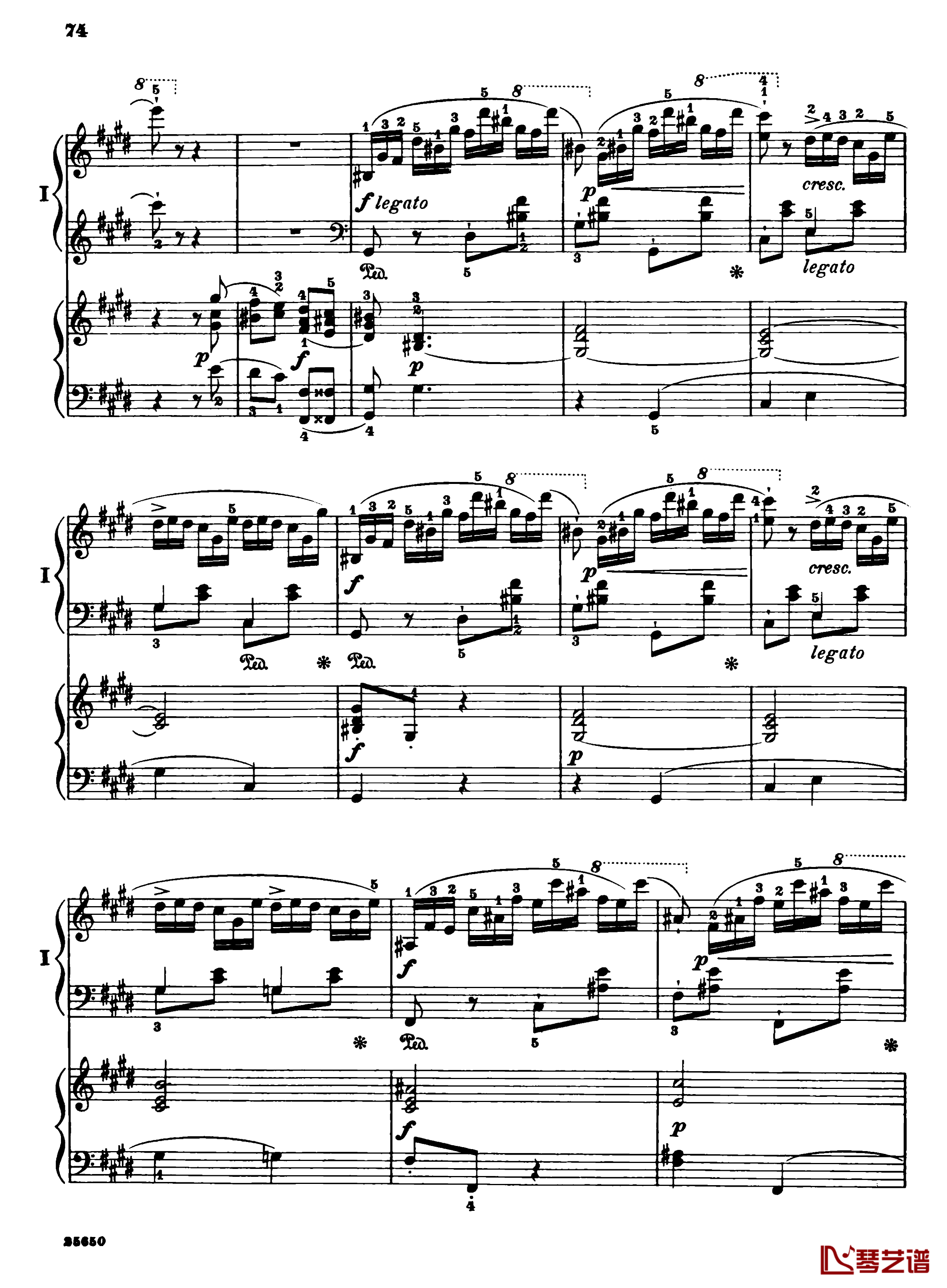 肖邦第一钢琴协奏曲钢琴谱-肖邦76