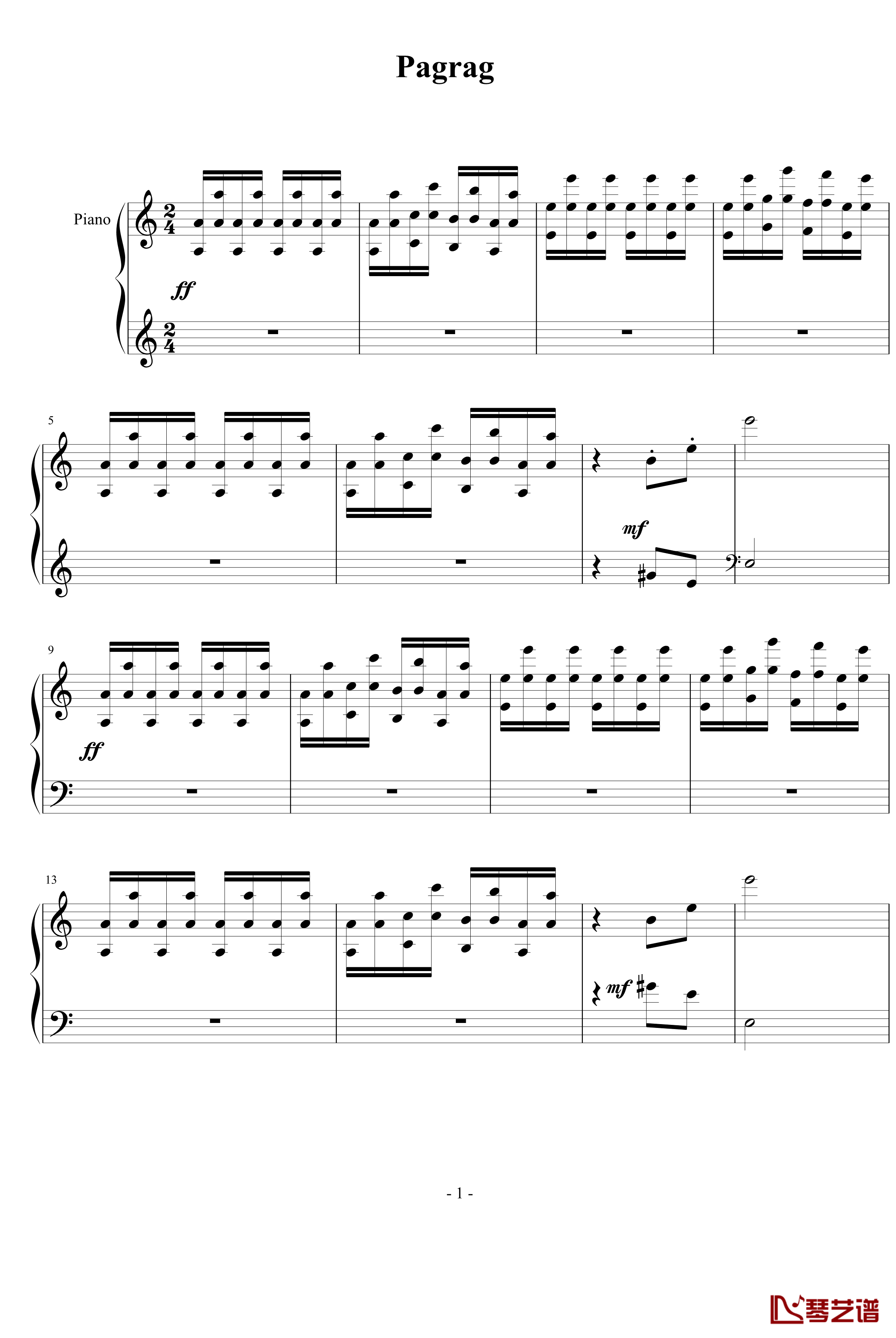 Pagrag钢琴谱-马克西姆-Maksim·Mrvica1