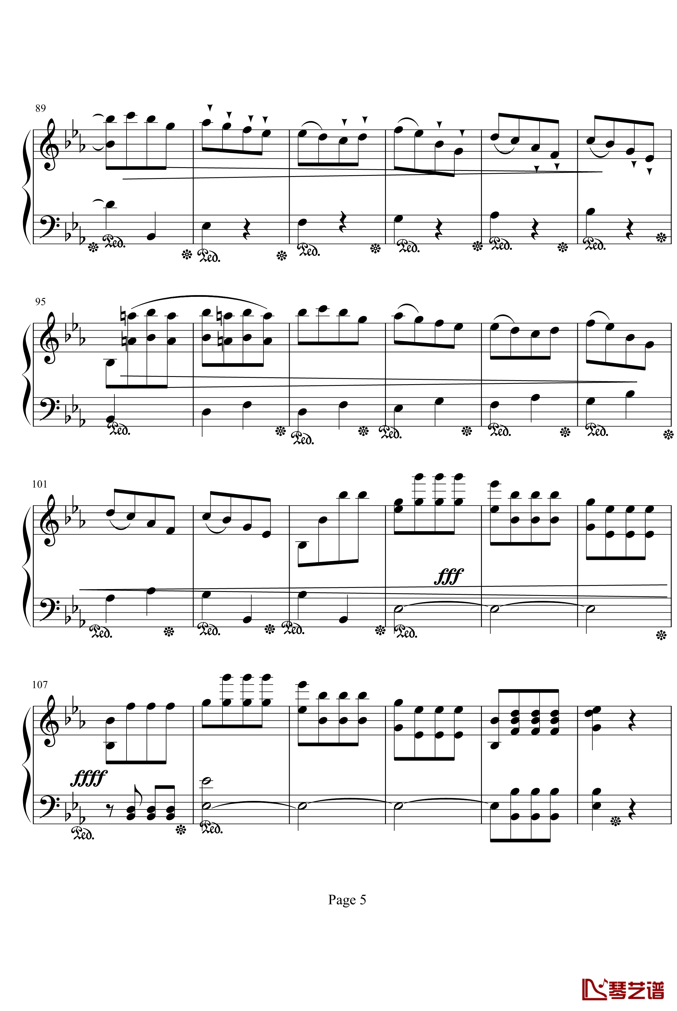 命运第一乐章钢琴独奏钢琴谱-Symphony Fate .No.1-贝多芬-beethoven5