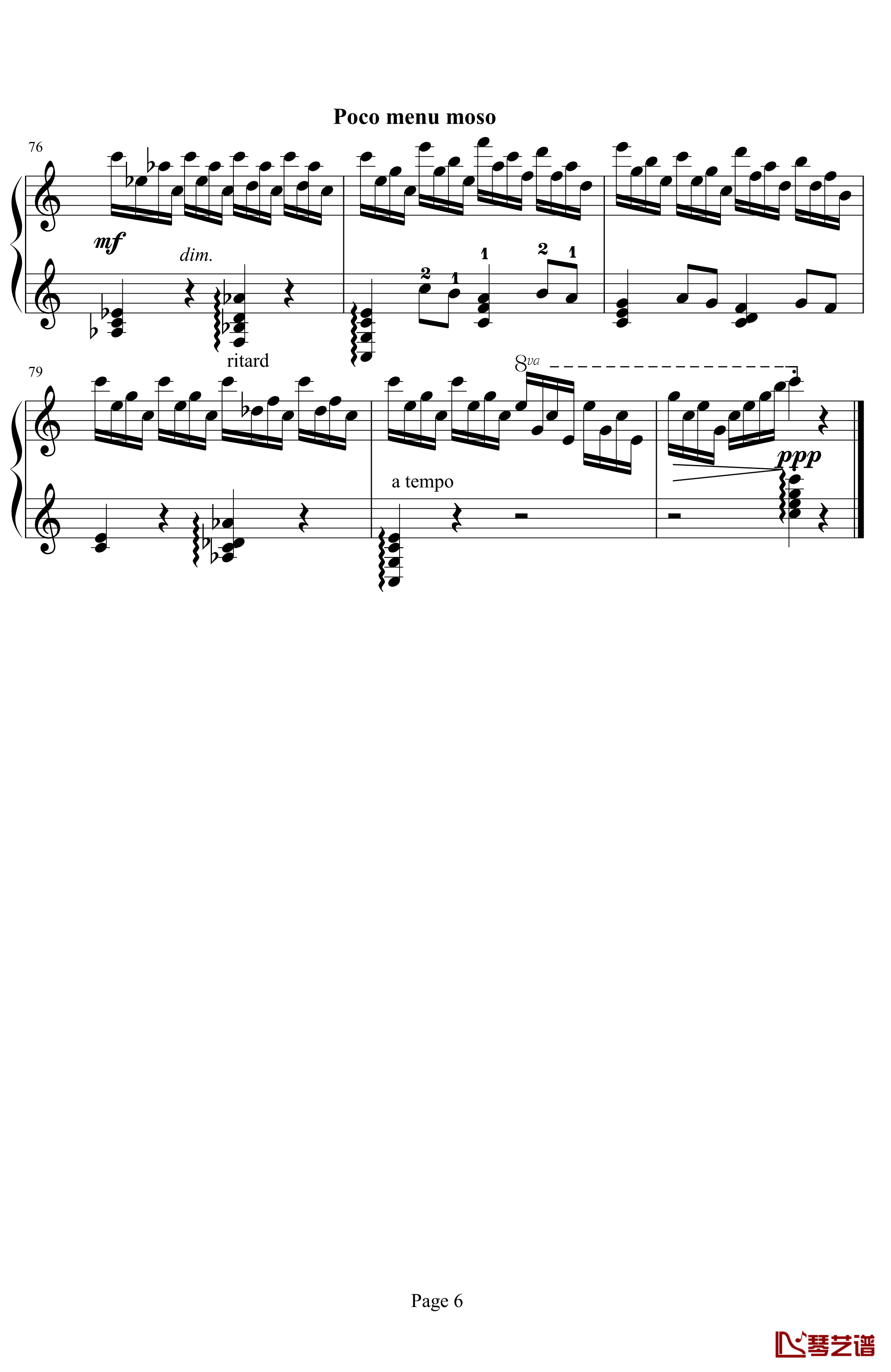 前奏曲钢琴谱-普罗科非耶夫6