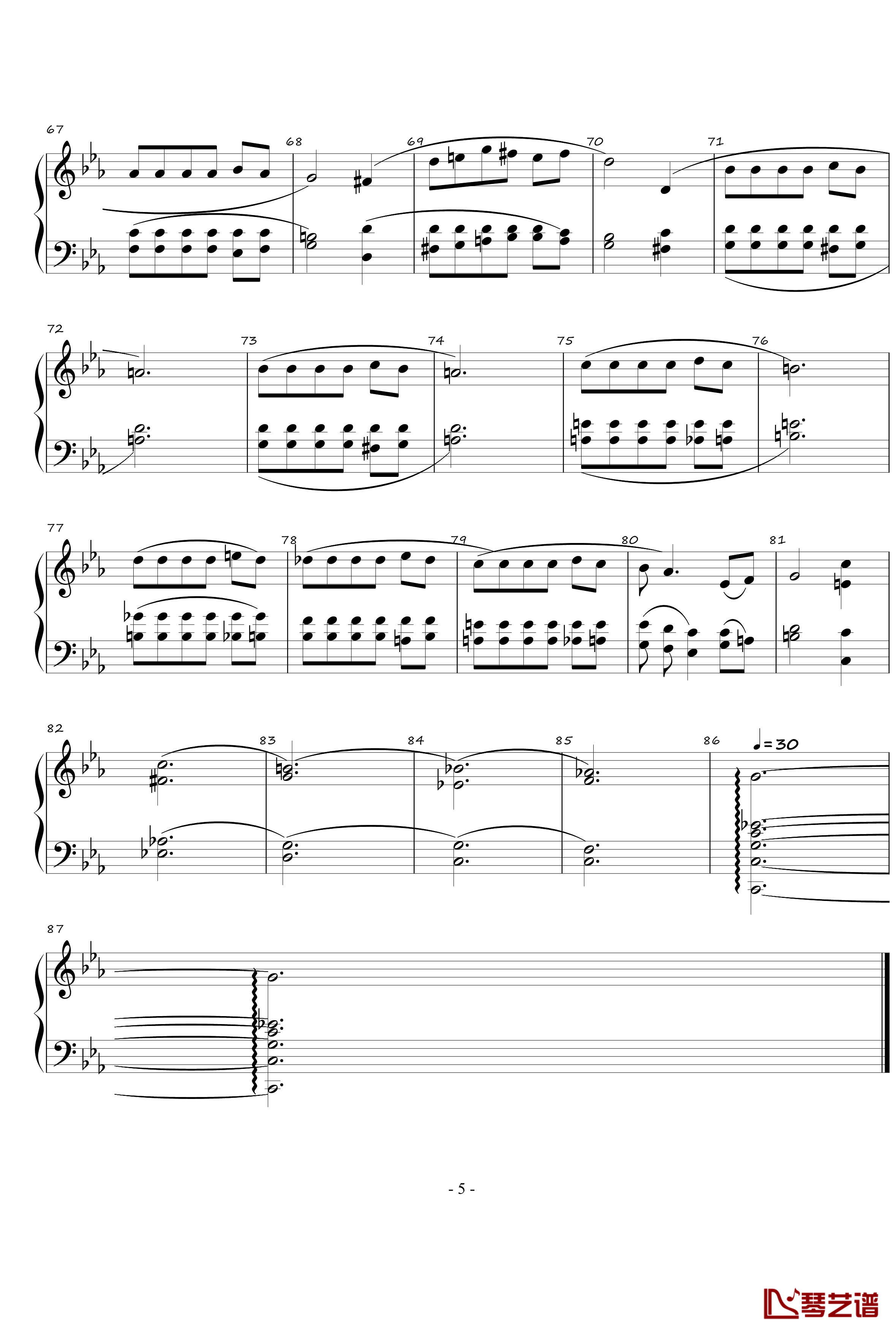 火星的故事钢琴谱-火星先生Op.3 No.15