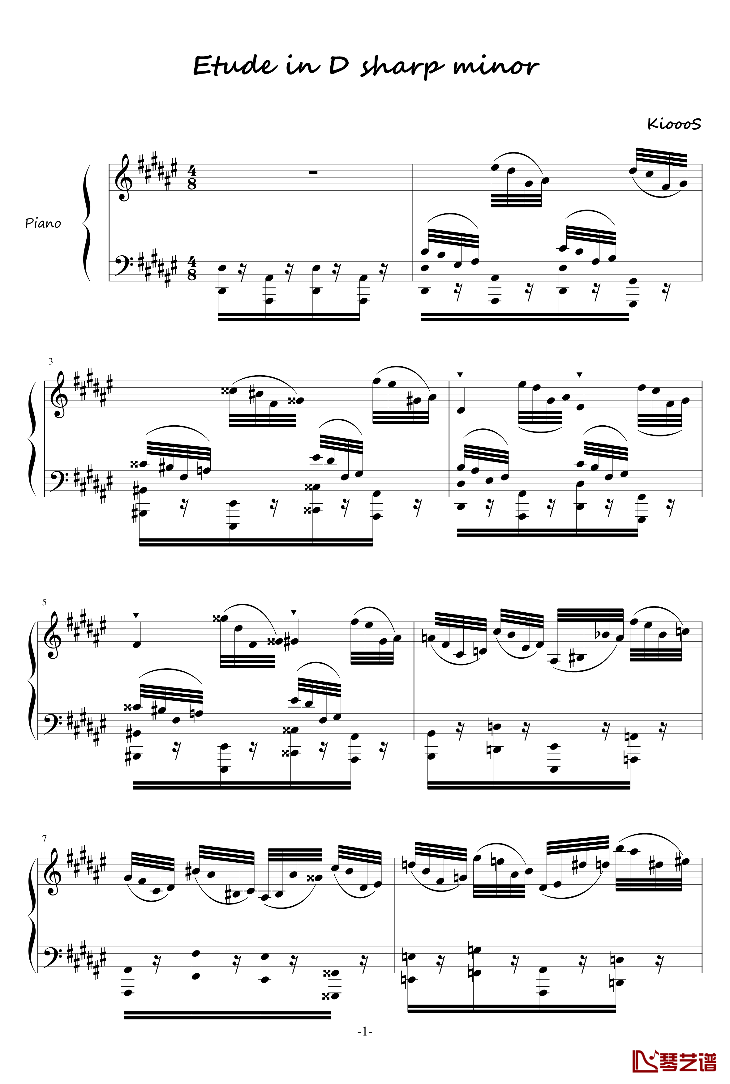 Etude in D sharp minor钢琴谱-KioooS1