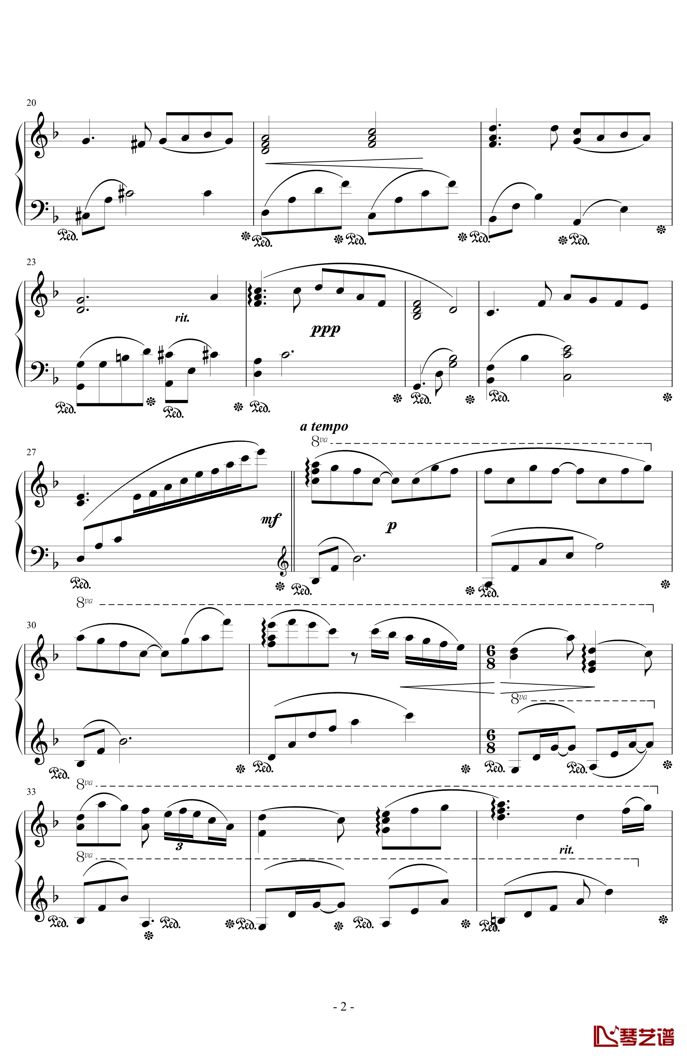 星の世界钢琴谱-Piano Minor Chord D-星之梦2