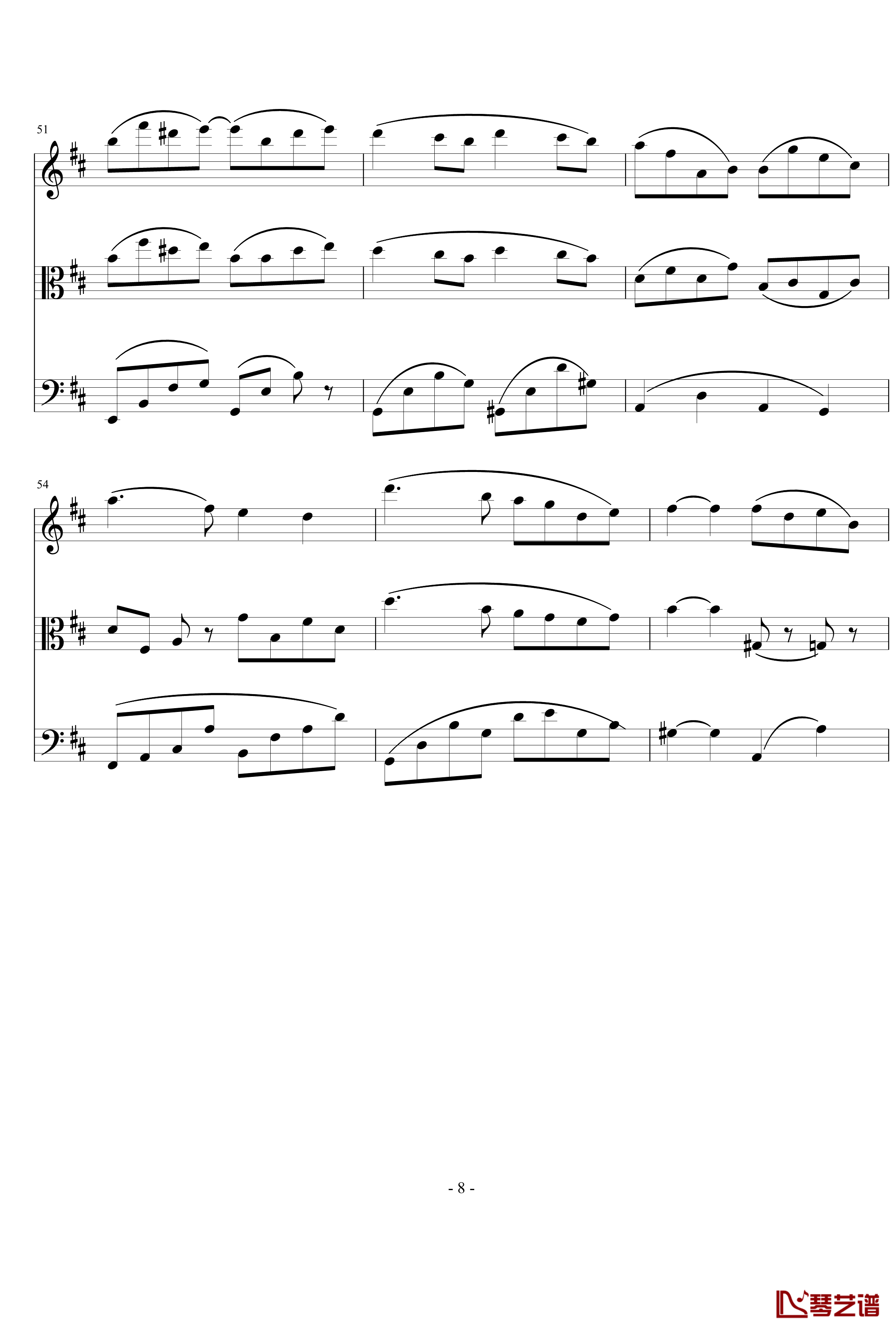 弦乐小品钢琴谱-nyride-D大调8