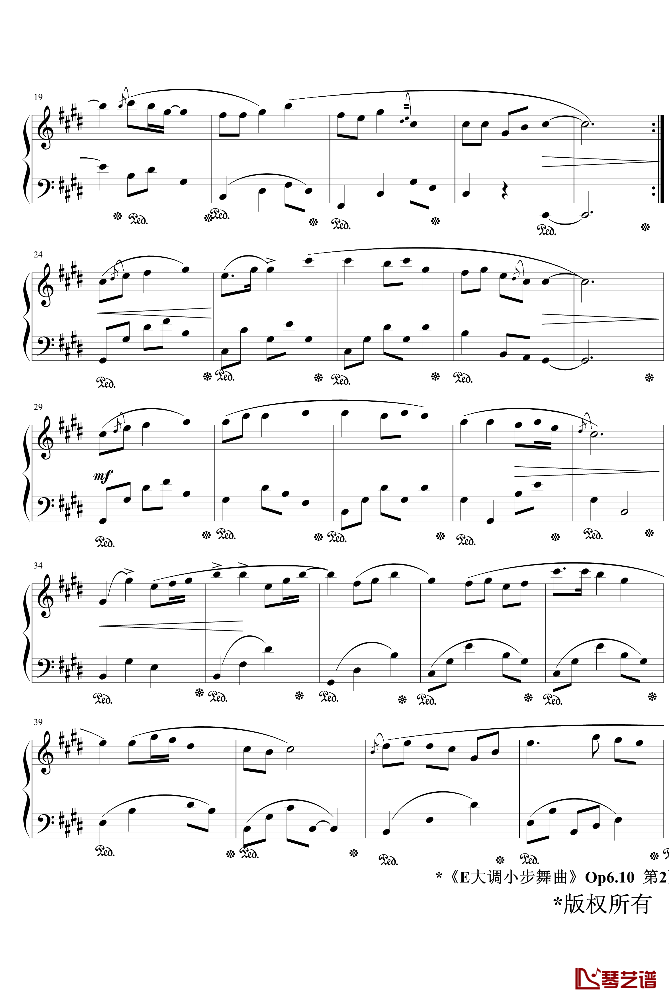 E大调小步舞曲Op6.10钢琴谱-jerry57432