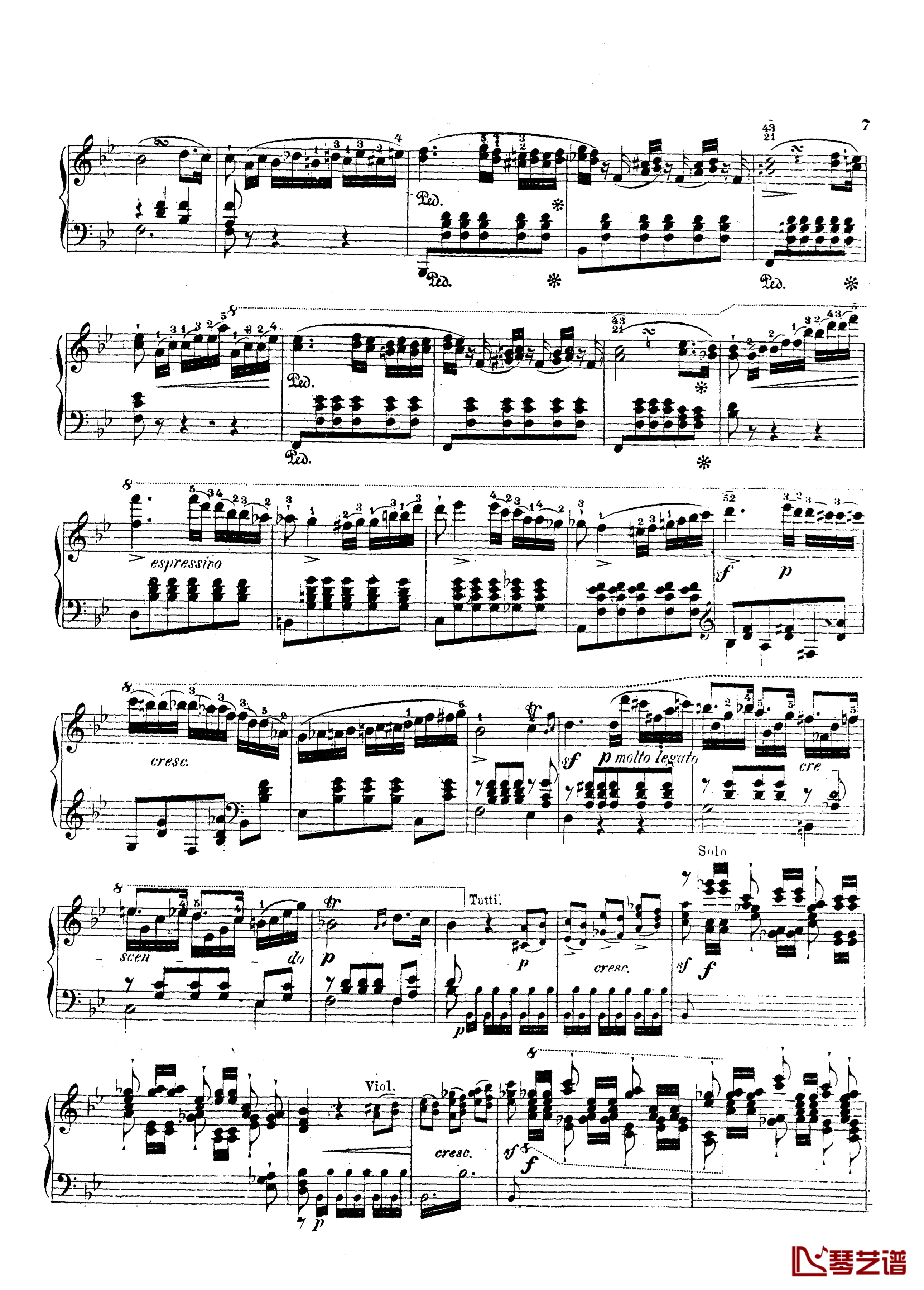 g小调第三钢琴协奏曲Op.58钢琴谱-莫谢莱斯6