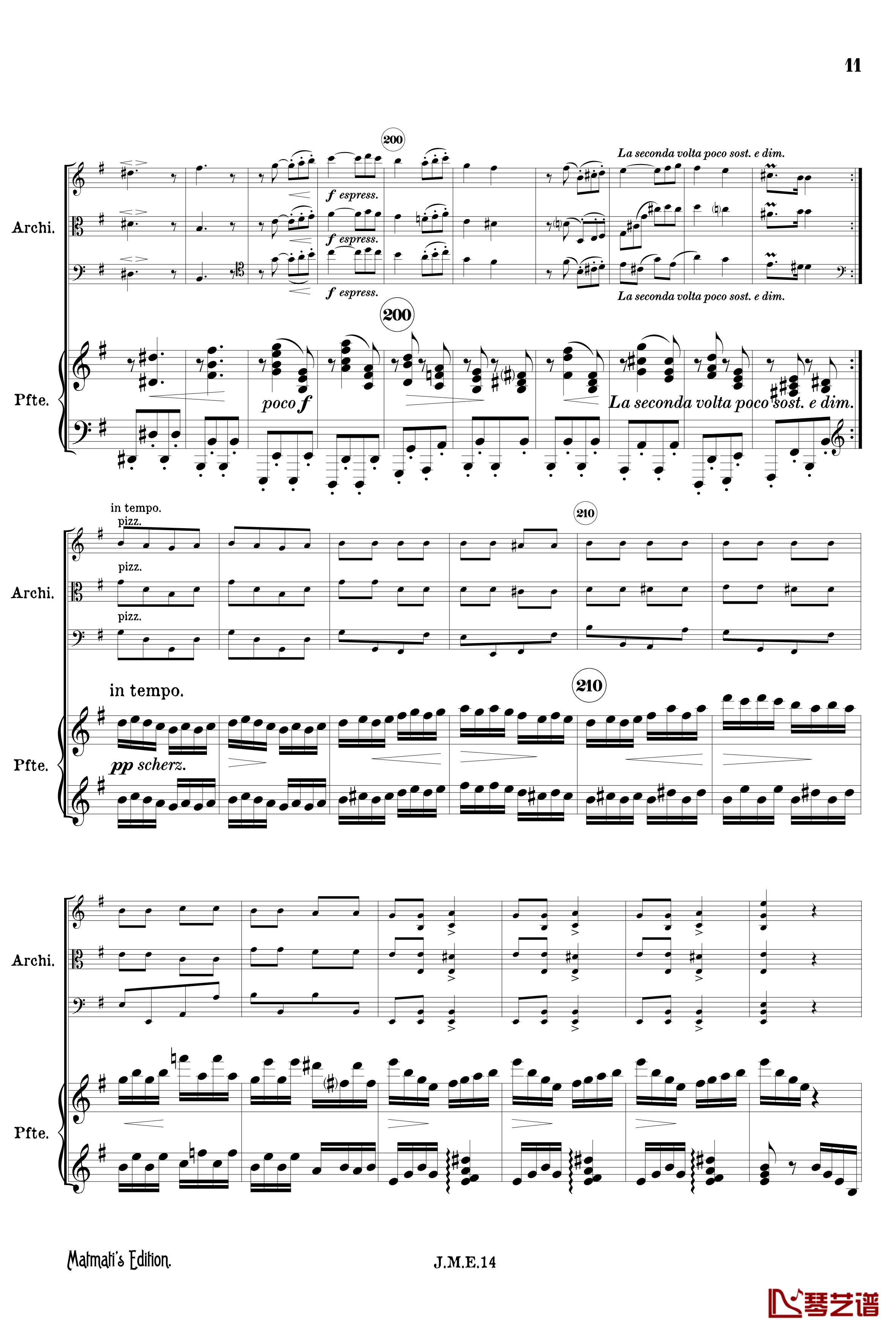 g小调第一钢琴四重奏 Op.25  第四乐章 吉普赛回旋曲钢琴谱-勃拉姆斯12