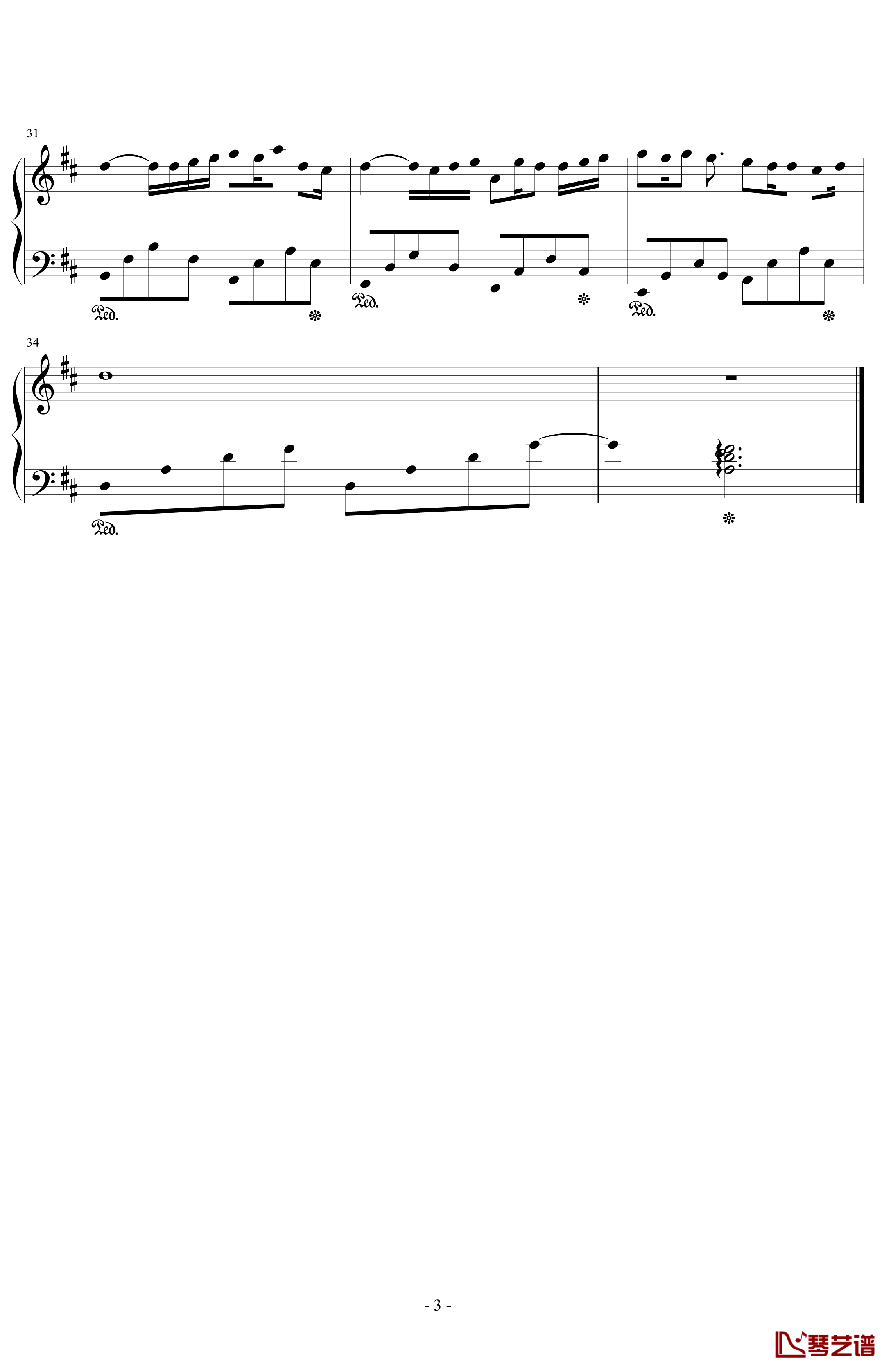 The last melody for you钢琴谱-修改版-王小特3