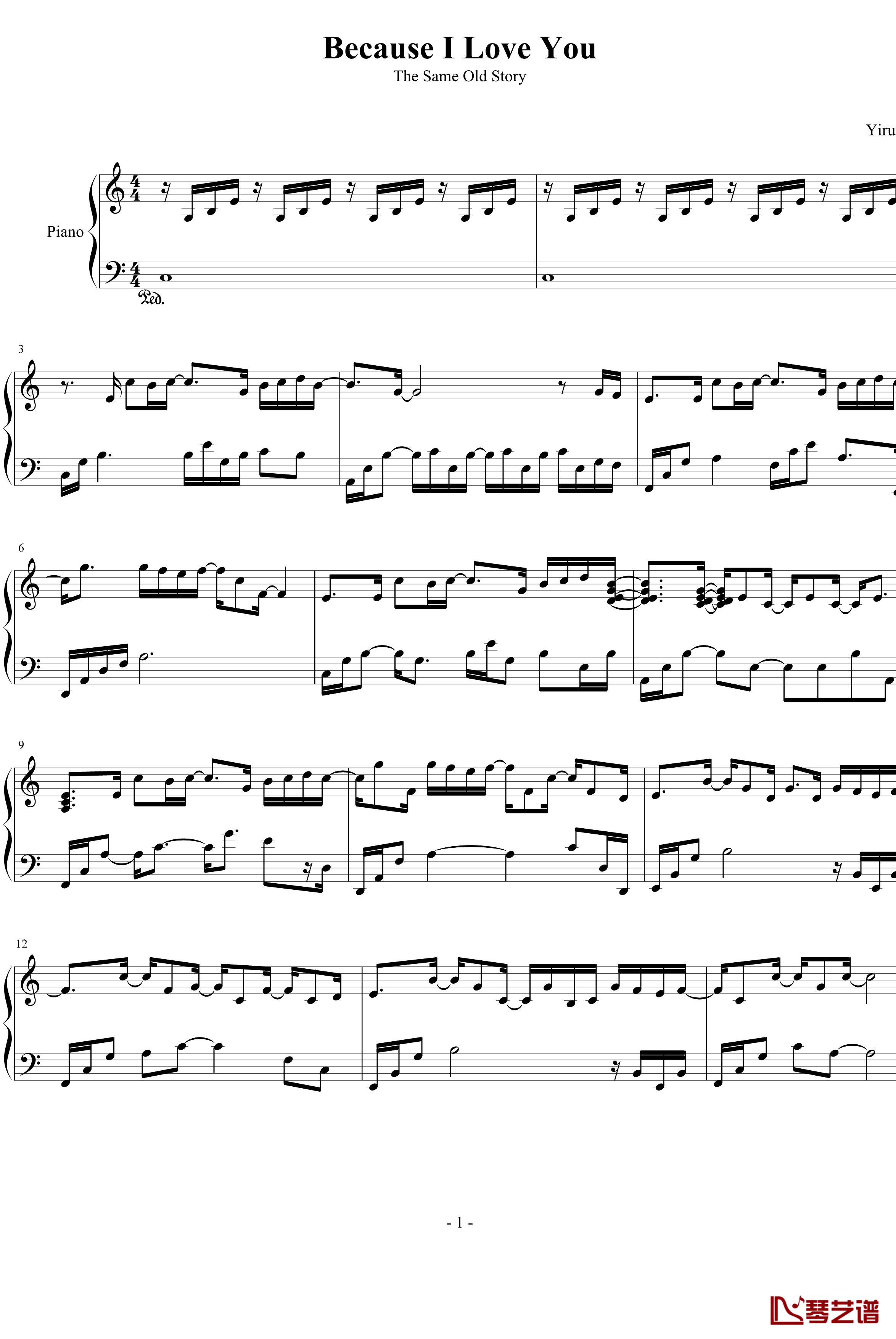 Because I love you钢琴谱-Yiruma1