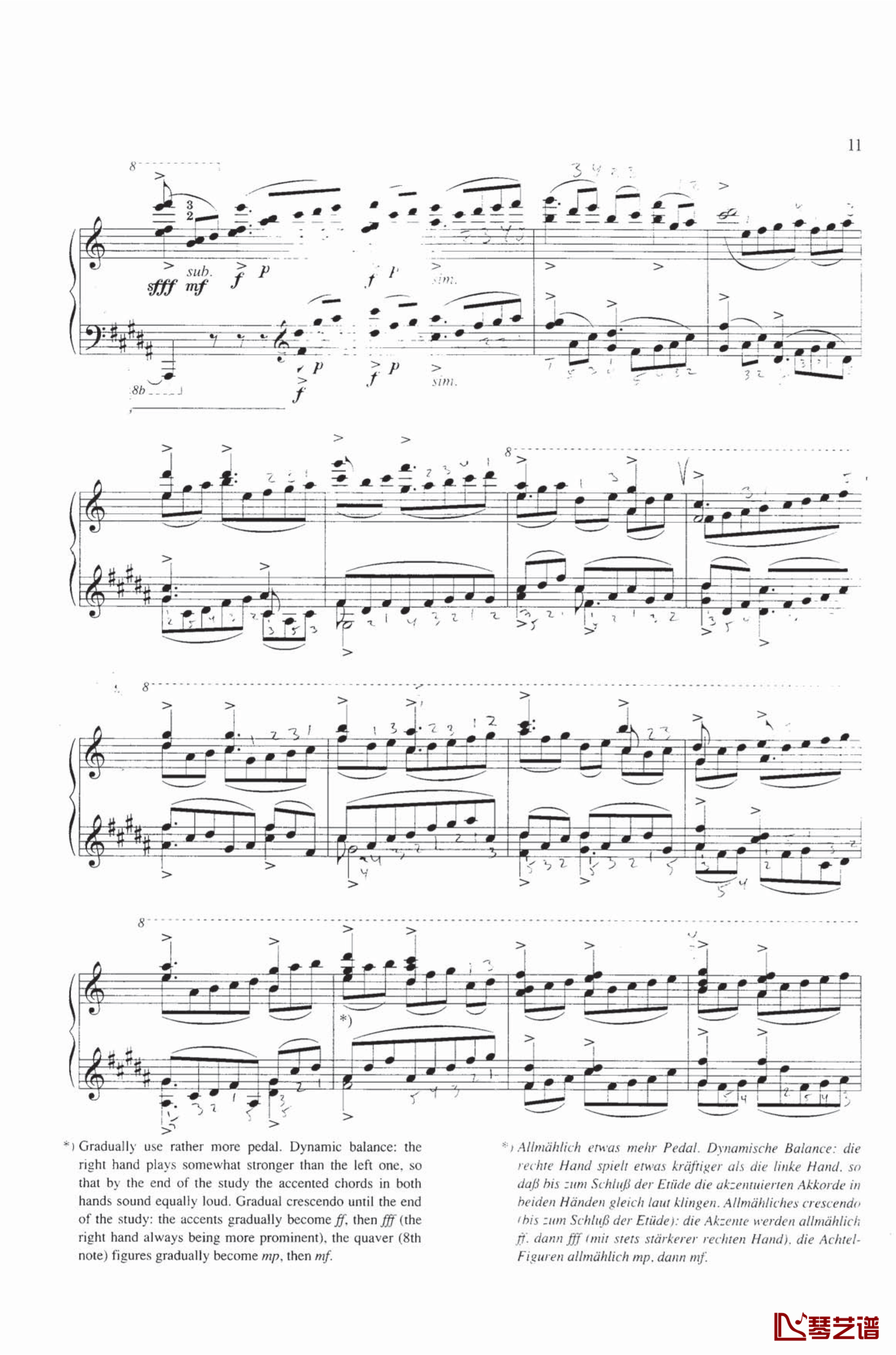 钢琴练习曲NO.1钢琴谱-里盖蒂6