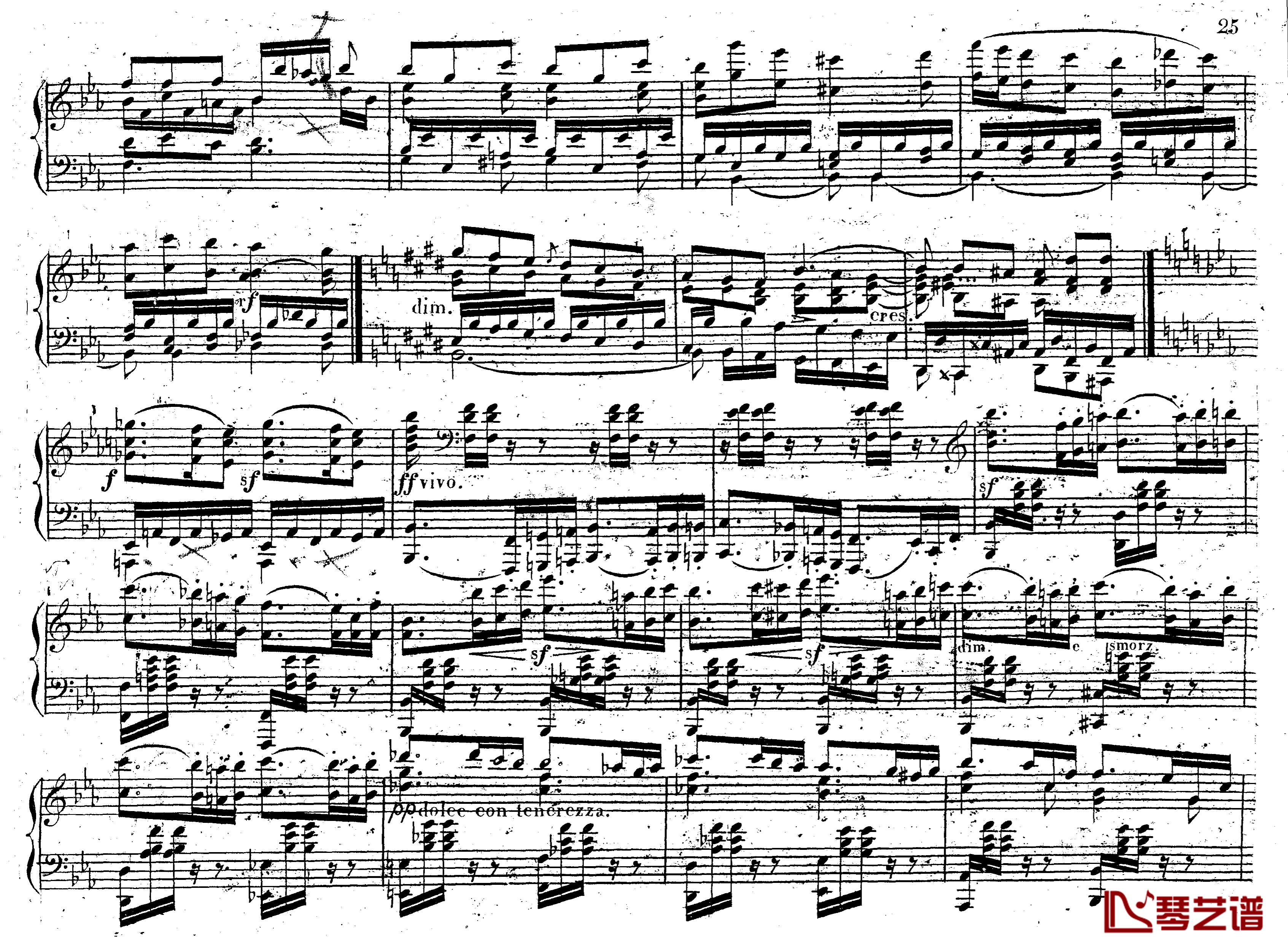 降E大调第八钢琴奏鸣曲 Op.144钢琴谱-车尔尼-Czerny24