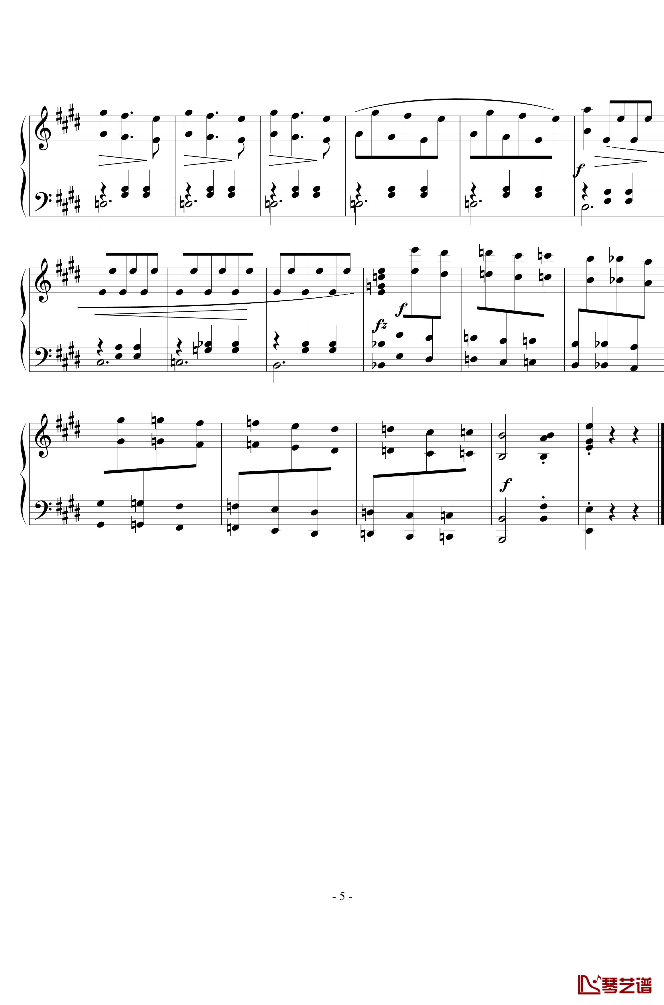 圆舞曲钢琴谱-Op.24  No.5-西贝柳斯5