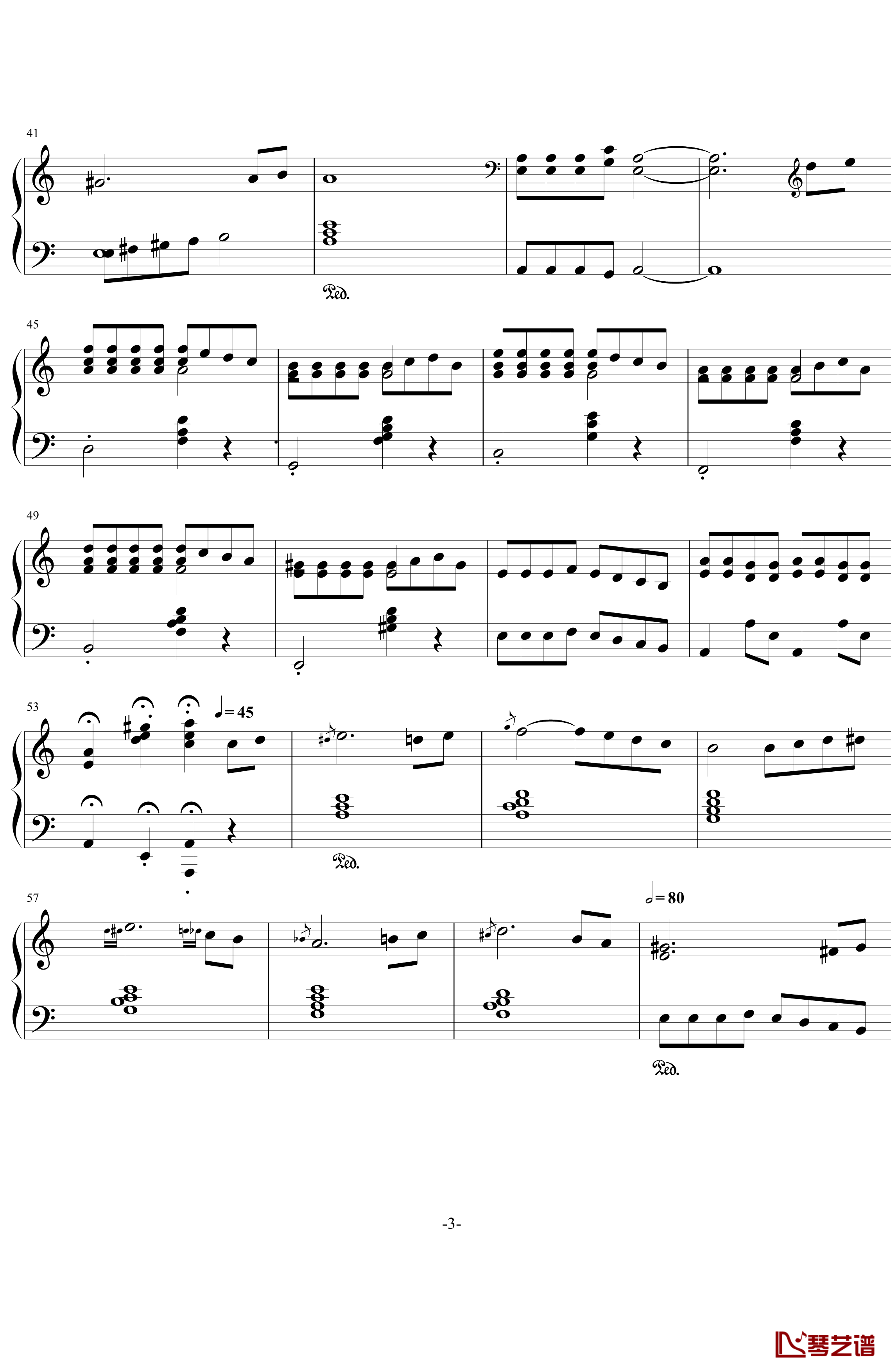 斯拉夫之歌钢琴谱-简化版-戴维.赫勒韦尔3