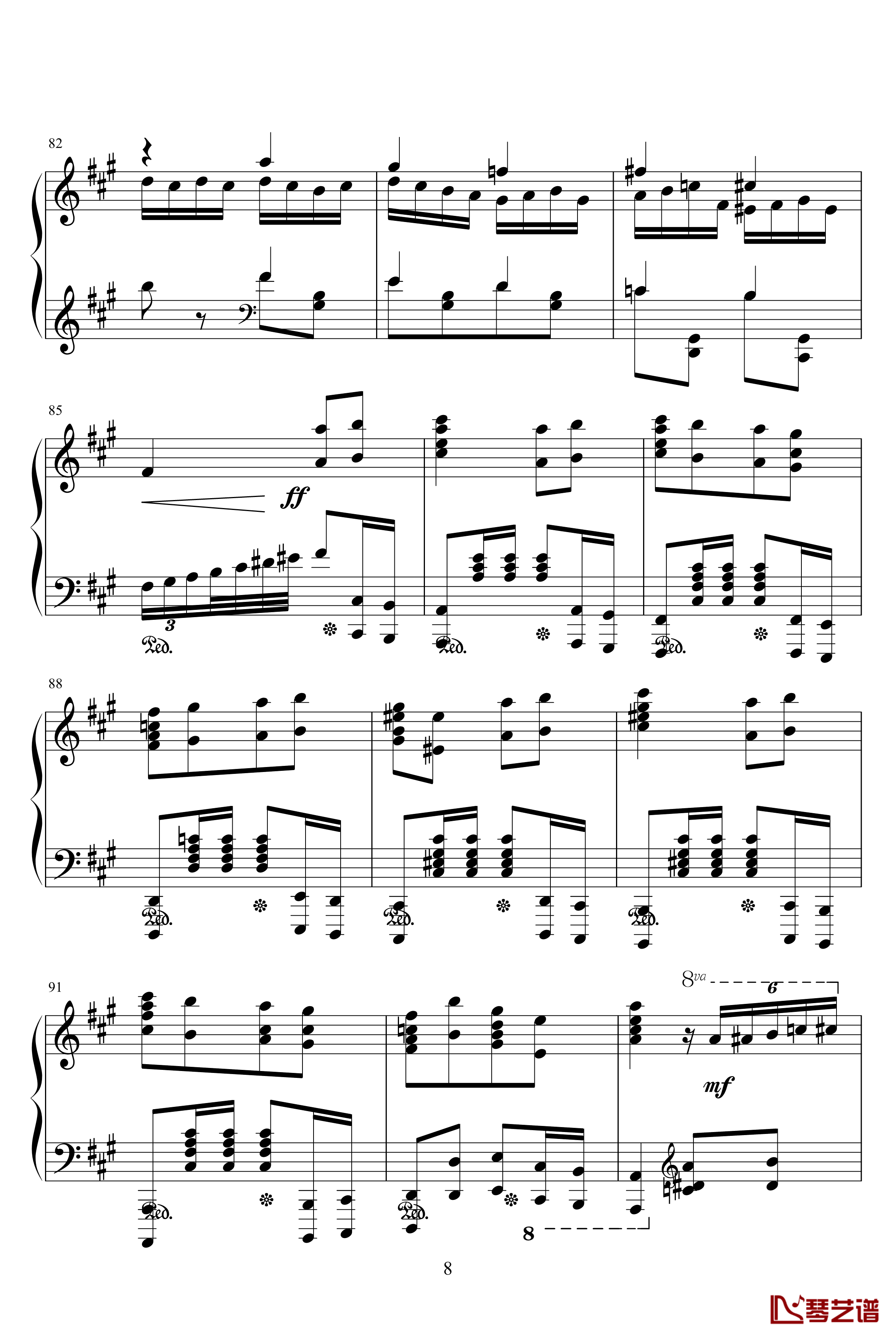 土耳其进行曲钢琴谱-原版-莫扎特-瓦洛多斯8