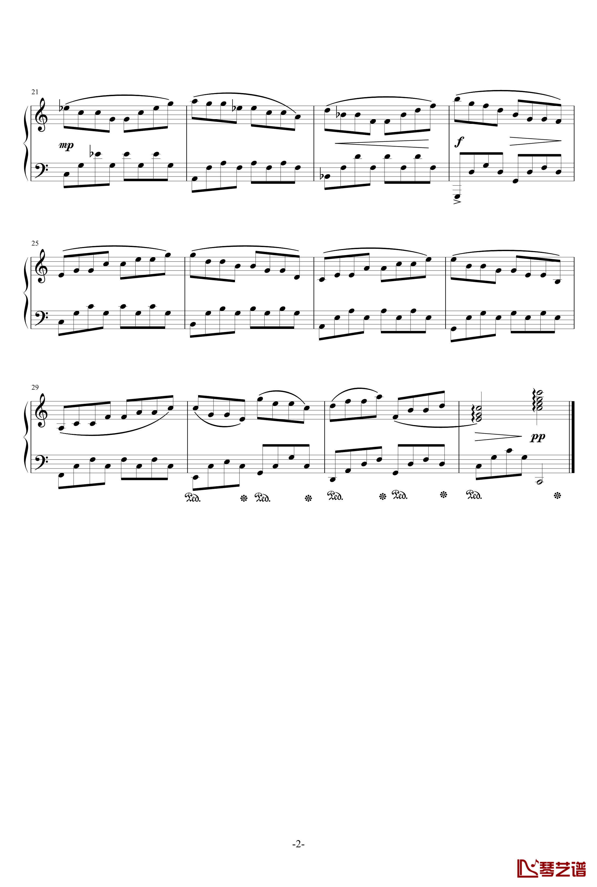 遐想钢琴谱-乐之琴2