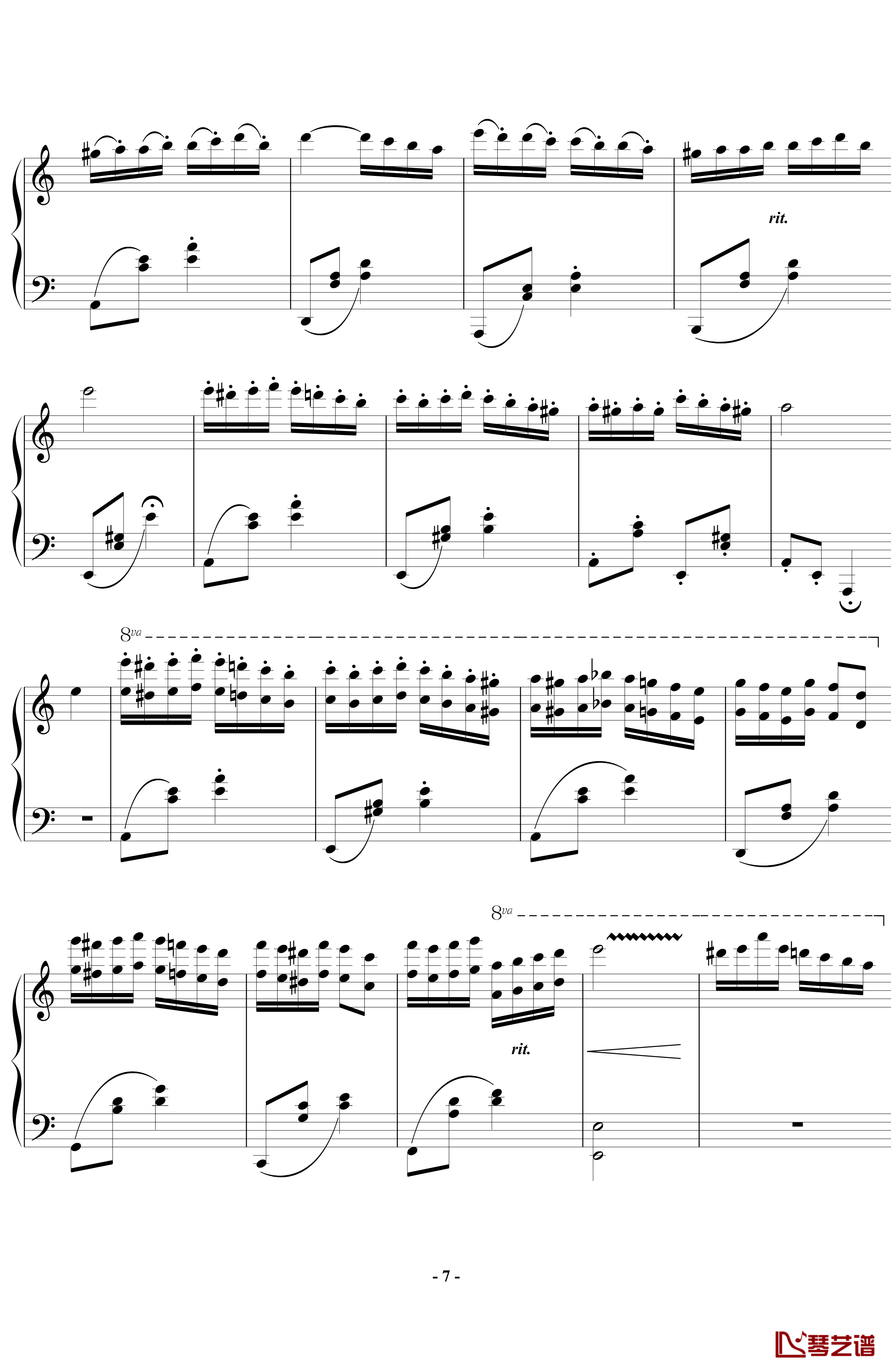 帕格尼尼飞絮曲钢琴谱-标准版-马克西姆-Maksim·Mrvica7