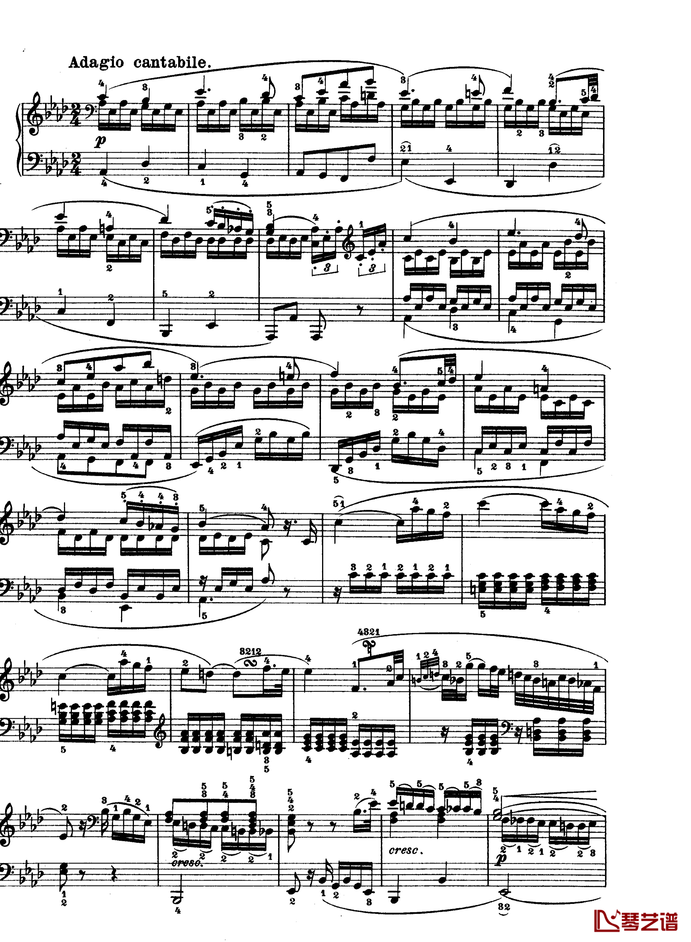 C小调第八琴奏鸣曲钢琴谱-悲怆-贝多芬-beethoven9