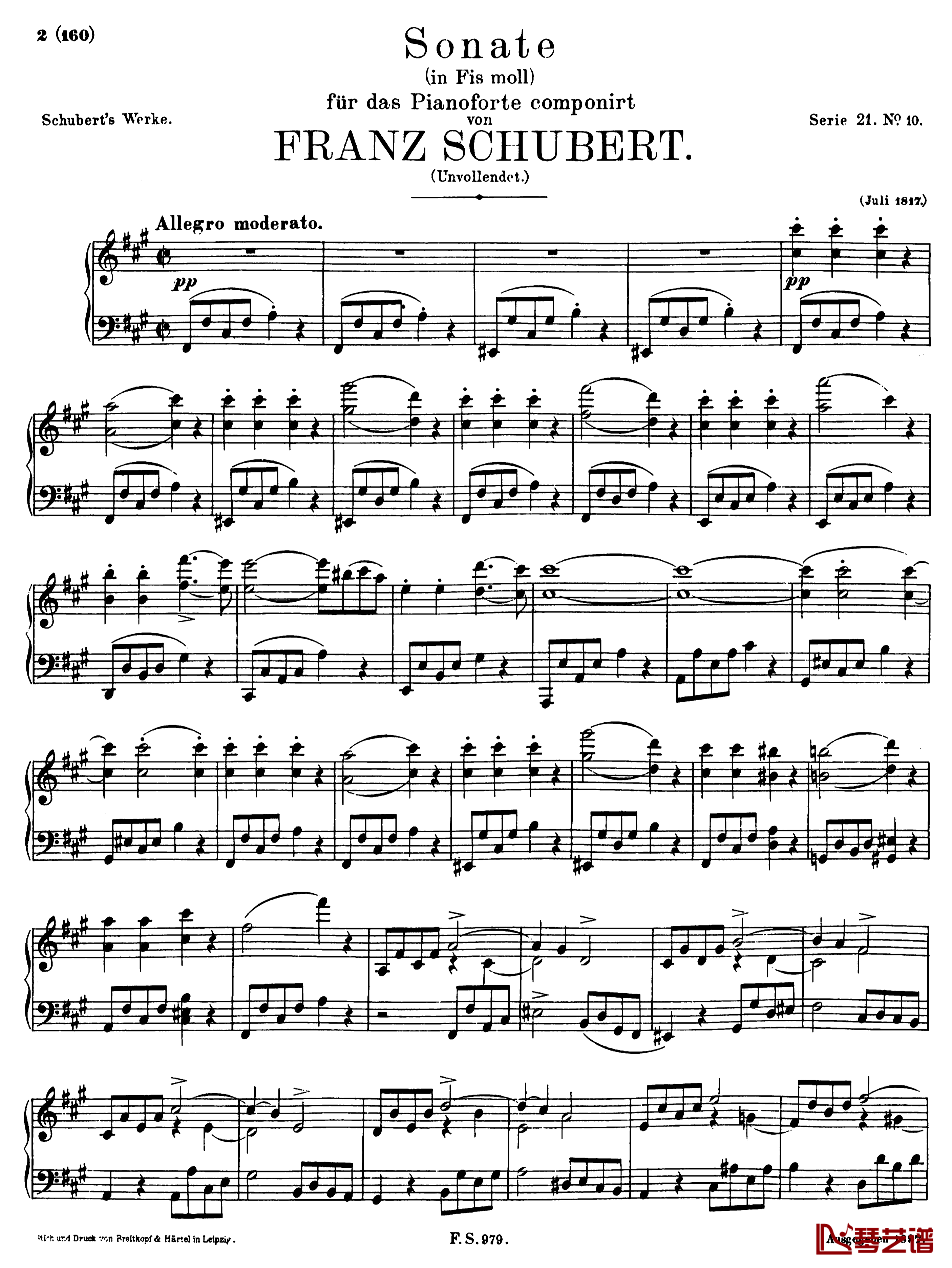 升f小调钢琴奏鸣曲D.571钢琴谱-李斯特-舒伯特1