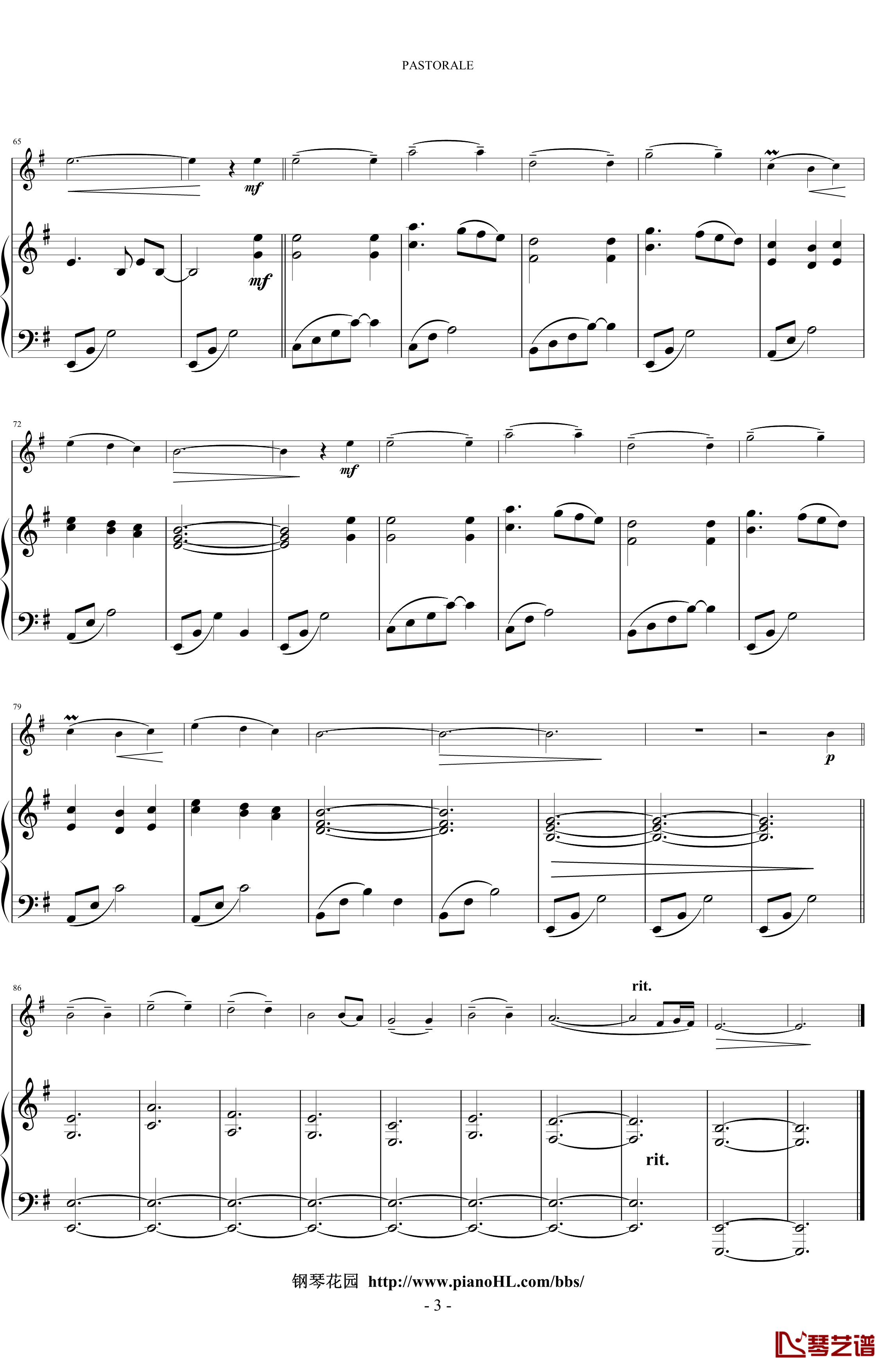 pastorale钢琴谱-神秘园乐队3