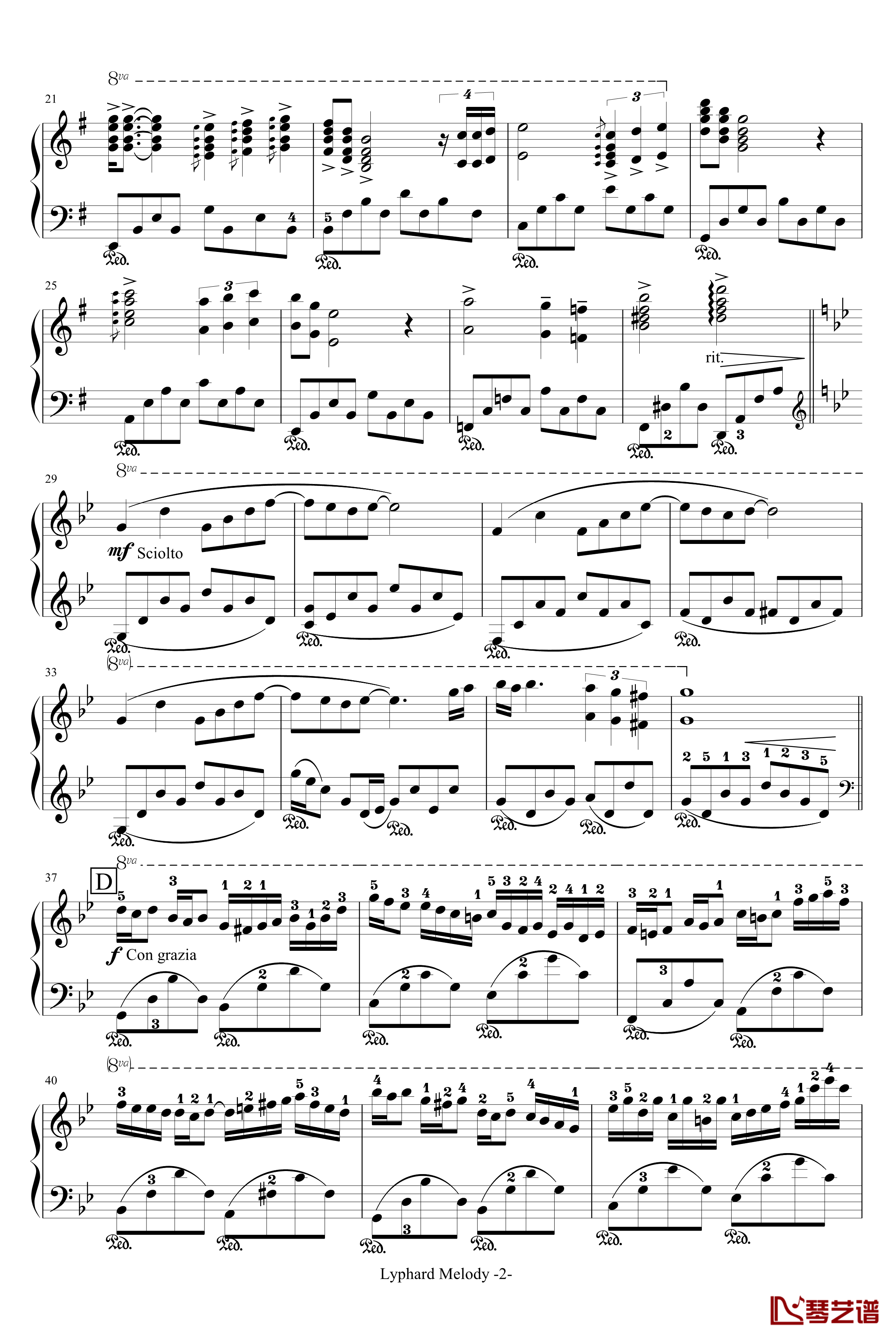 星空钢琴谱-带指法-塞内维尔2