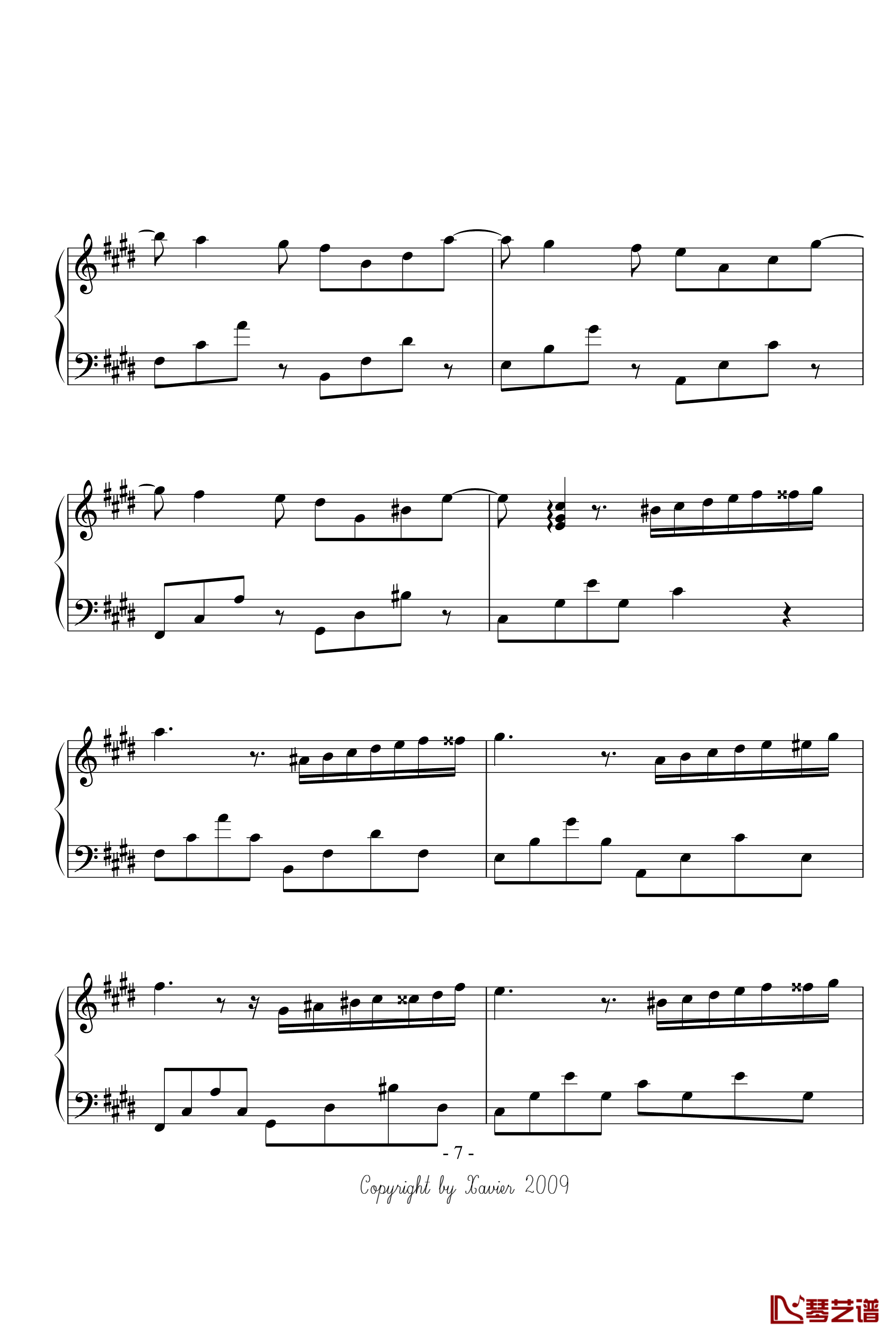 钢琴家の诗钢琴谱-xaviers7