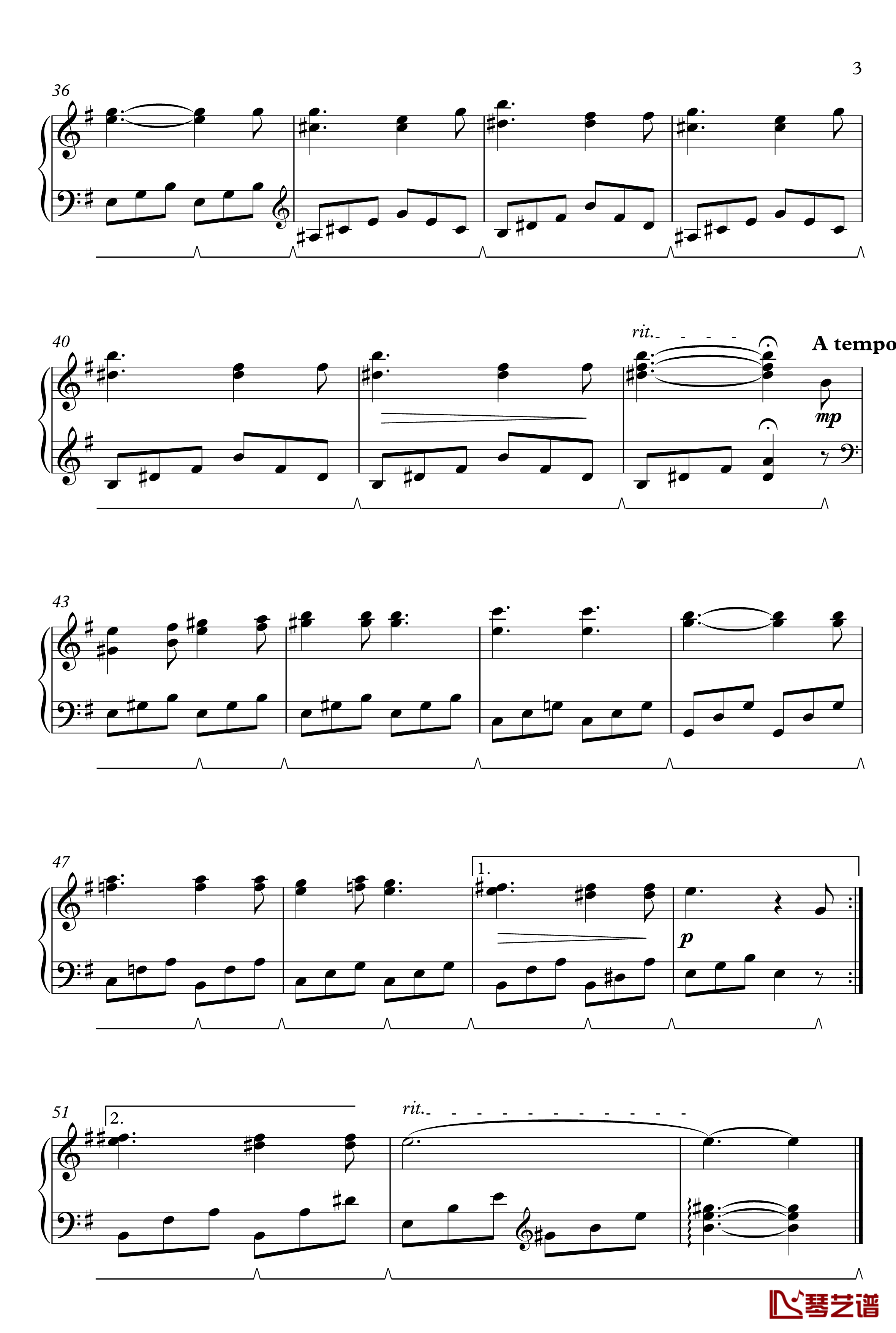 The Moldau钢琴谱-沃尔塔瓦河-Smetana3