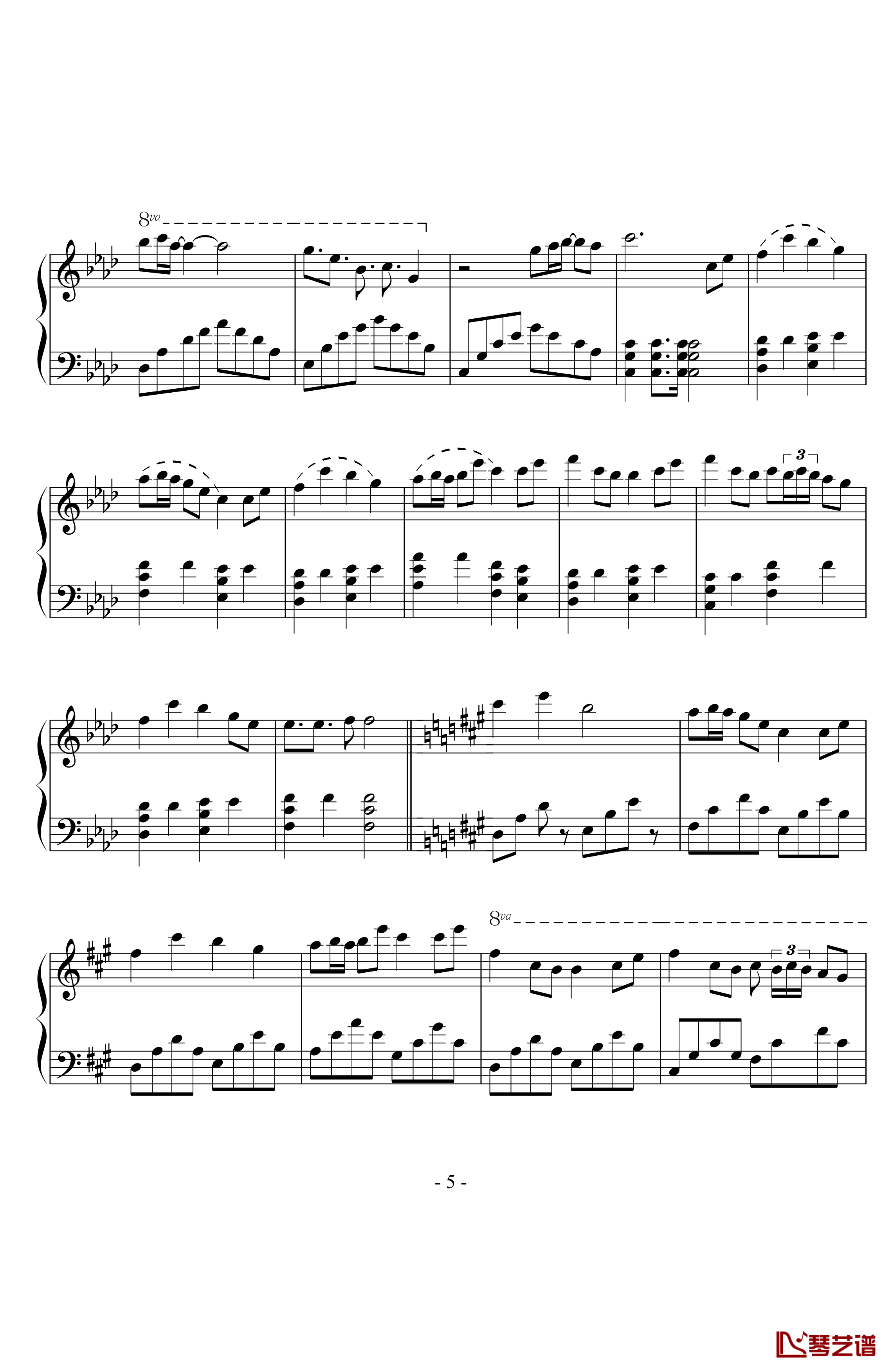 胧月钢琴谱-初音未来5