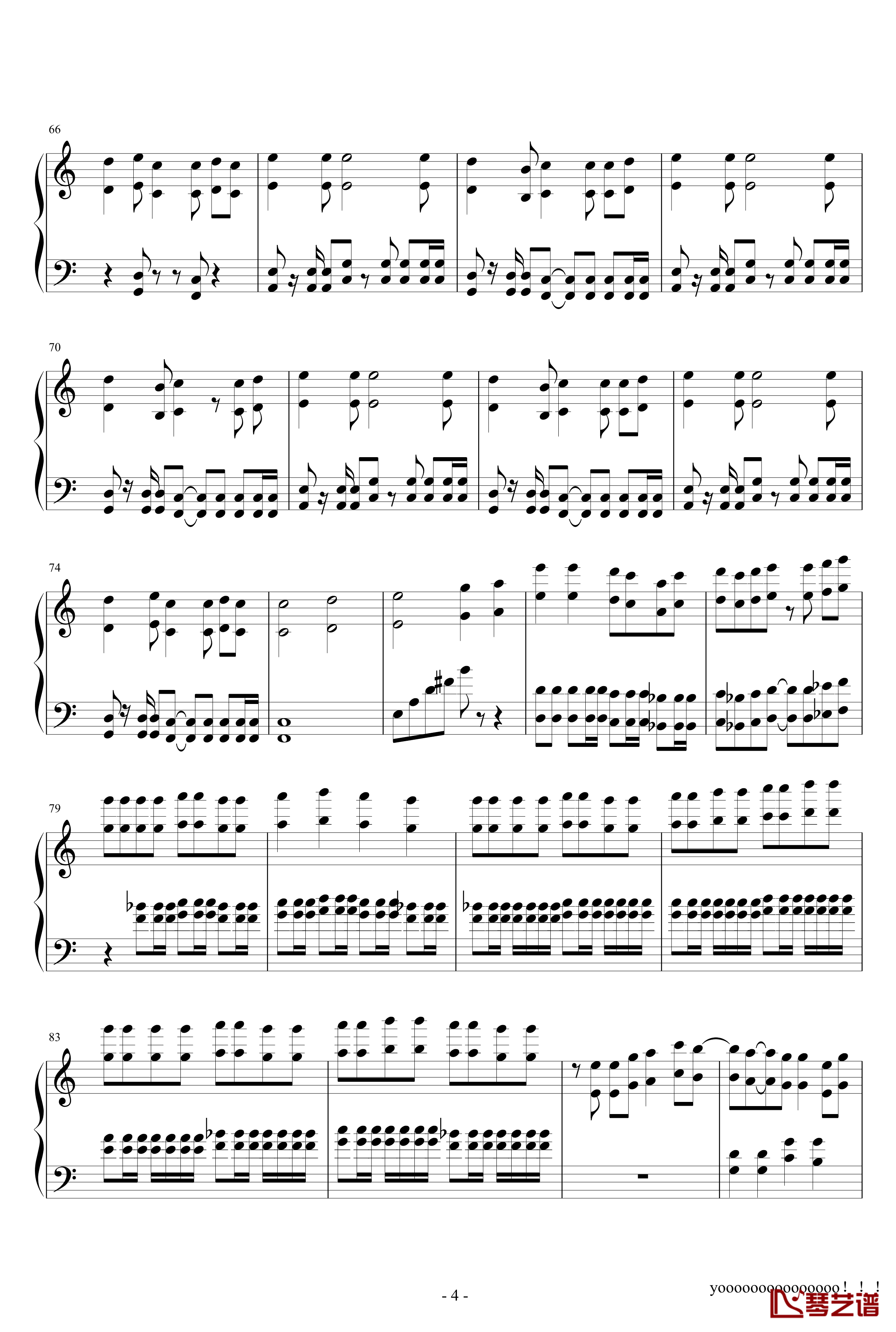モザイクロール钢琴谱-GUMI-初音未来4