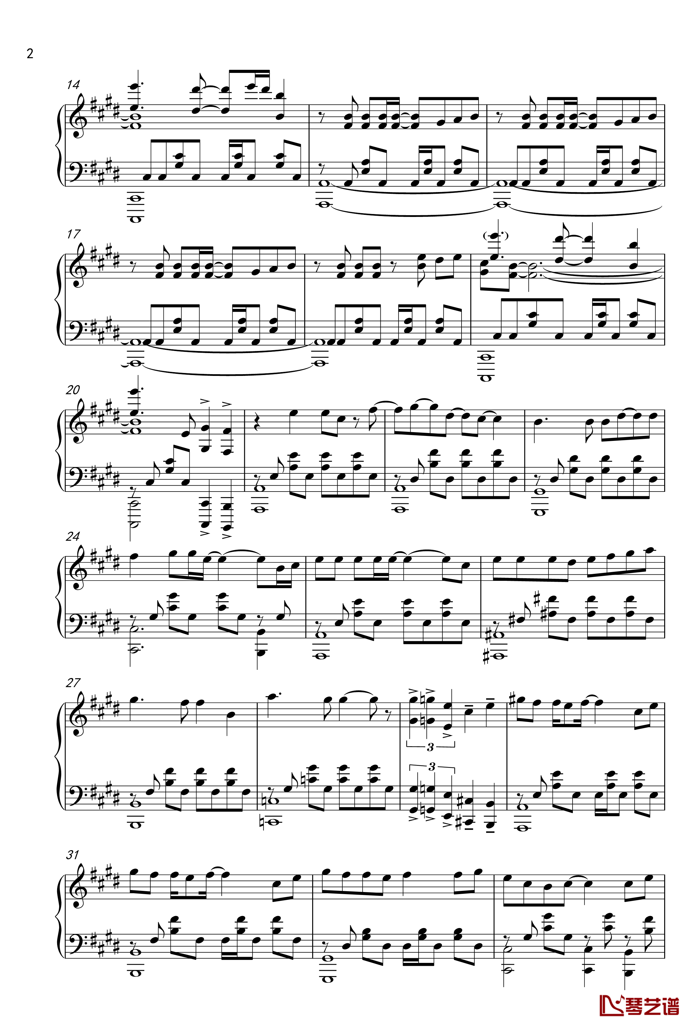 OVERLAP 钢琴谱-《游戏王》第一部190-224话OP-游戏王2