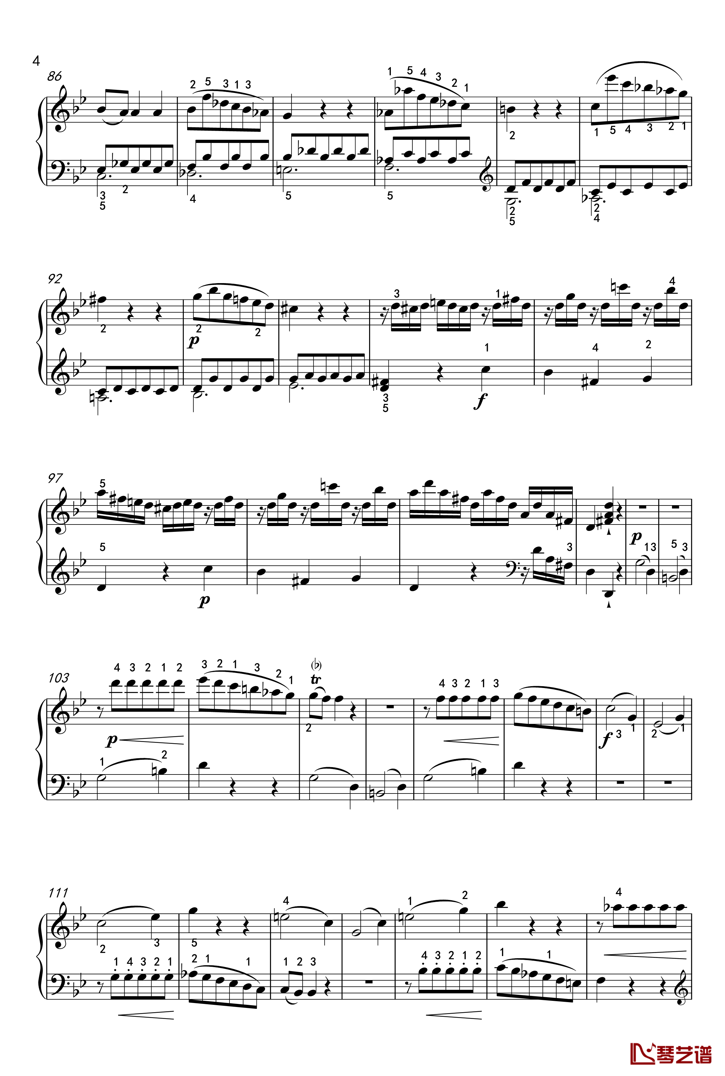 奏鸣曲钢琴谱-K-570-第一乐章-莫扎特4