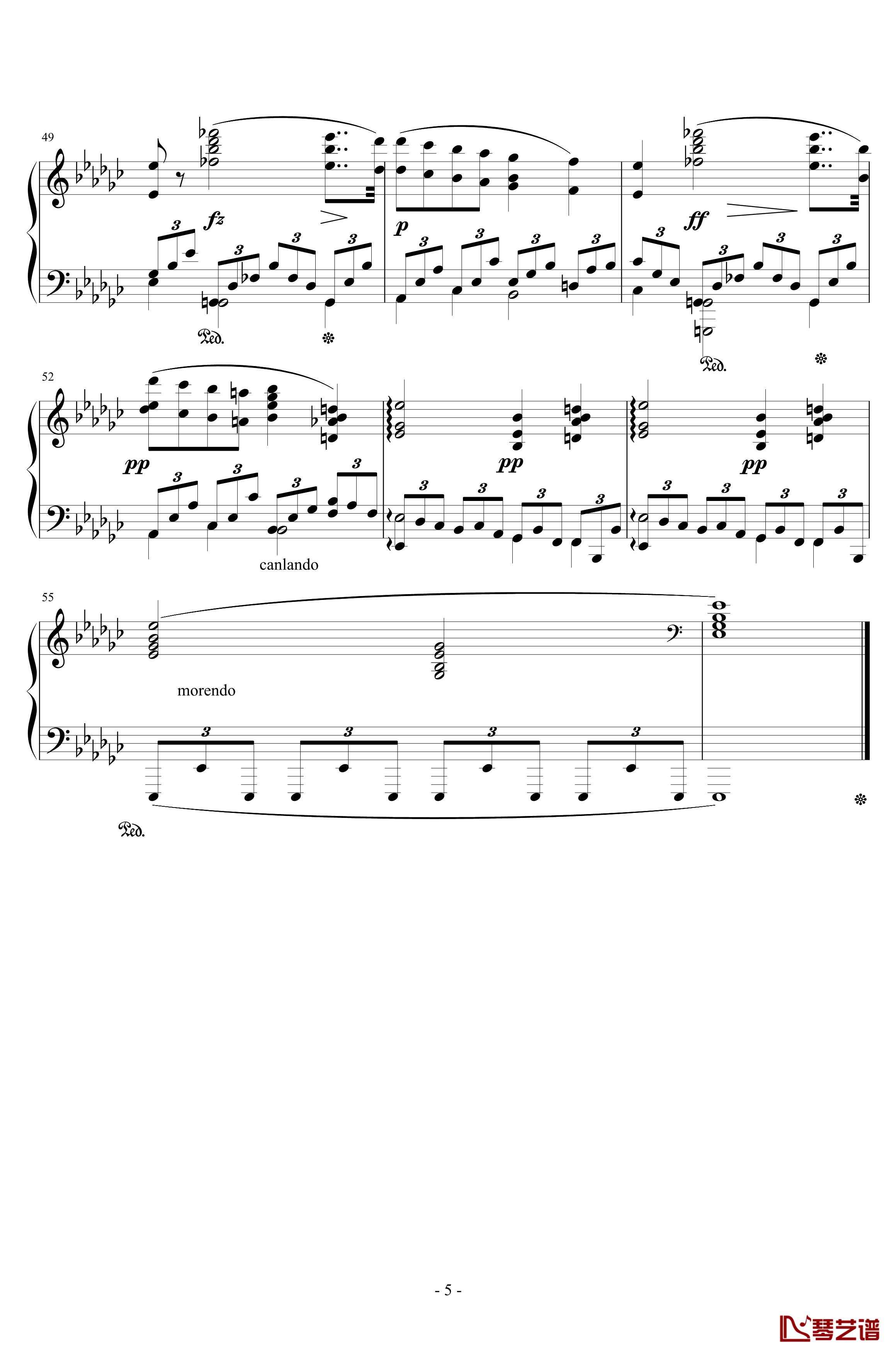 降e小调浪漫曲钢琴谱-Op.755  No.12-车尔尼-Czerny5
