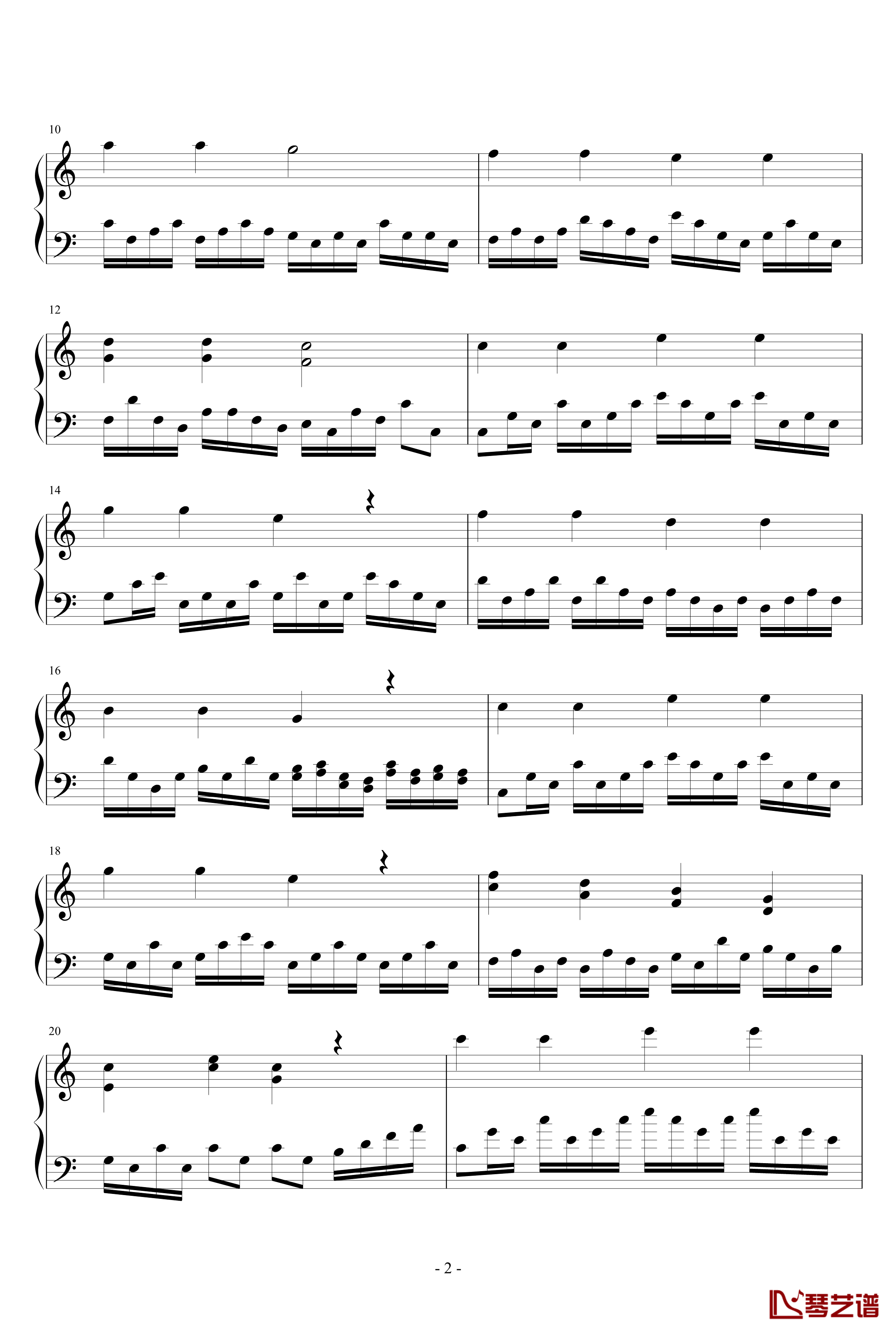 小星星的幻想钢琴谱-默默默mo2