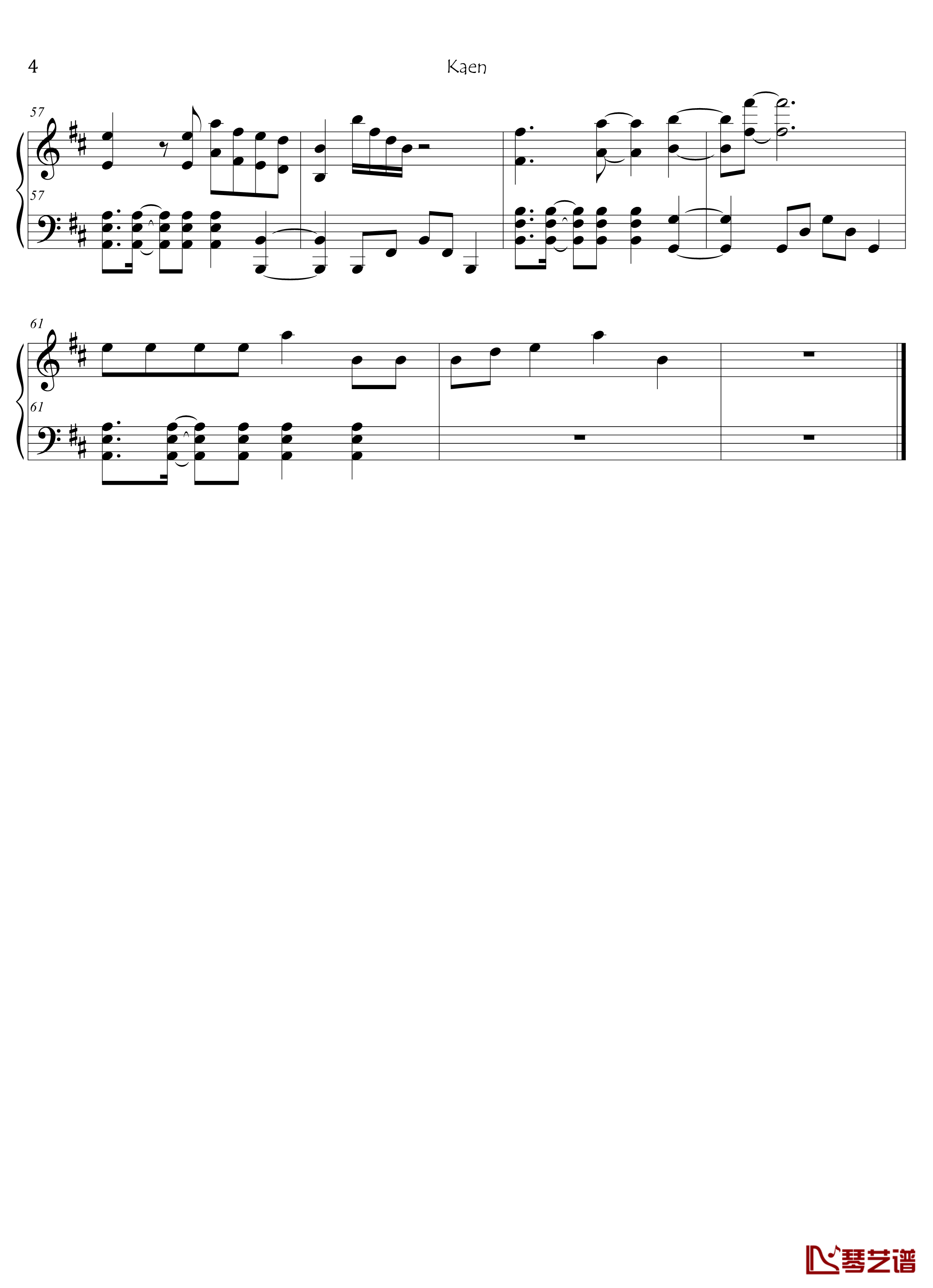 kaen钢琴谱-多罗罗op4